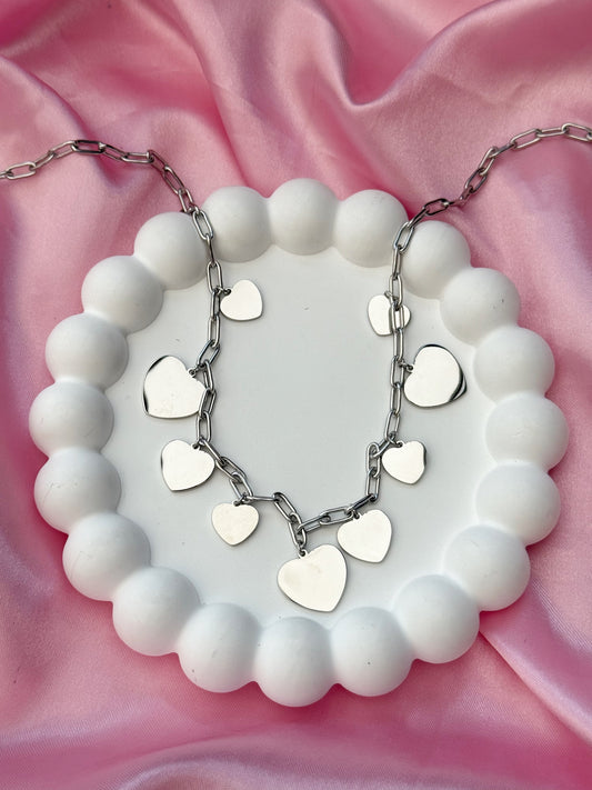Necklace - Heart Coins