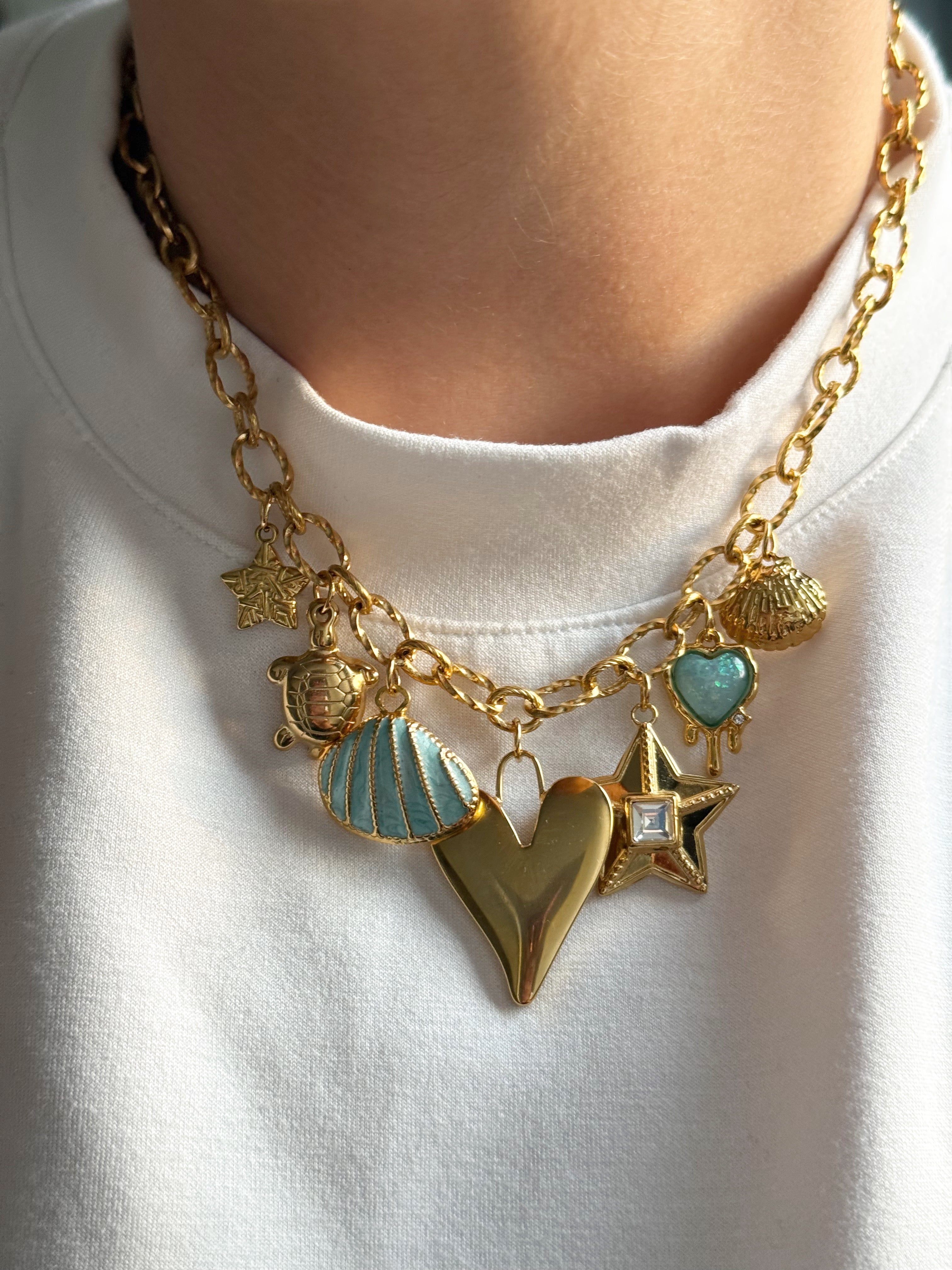 Charm Necklace -  Deep Blue Sea