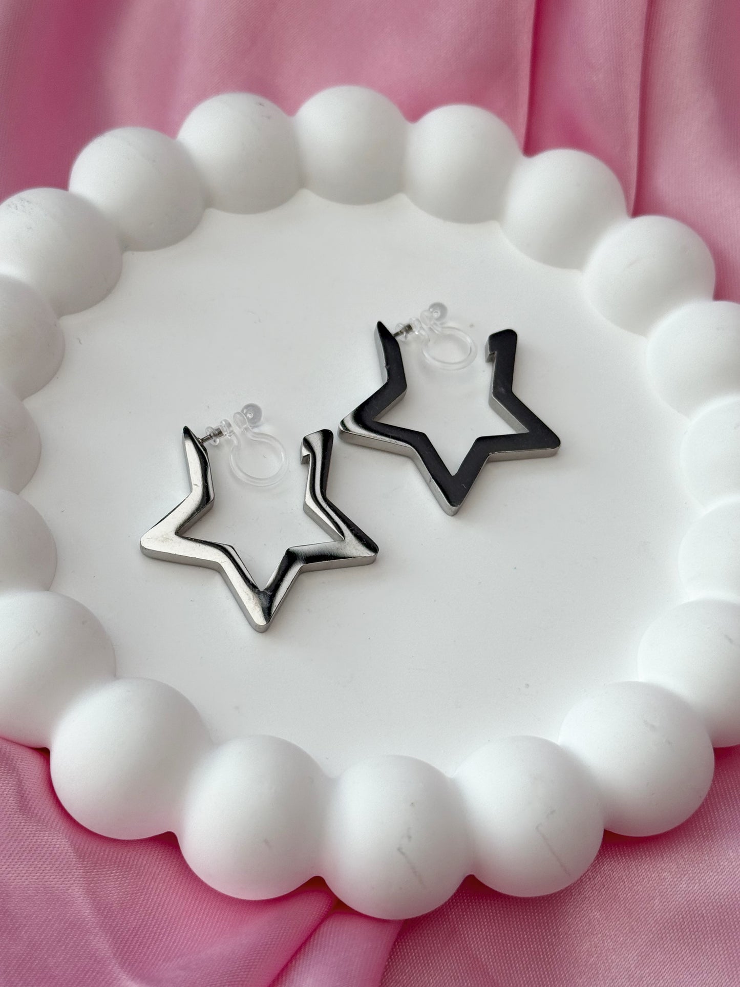 Clip on Earrings - Full of Stars - Silver