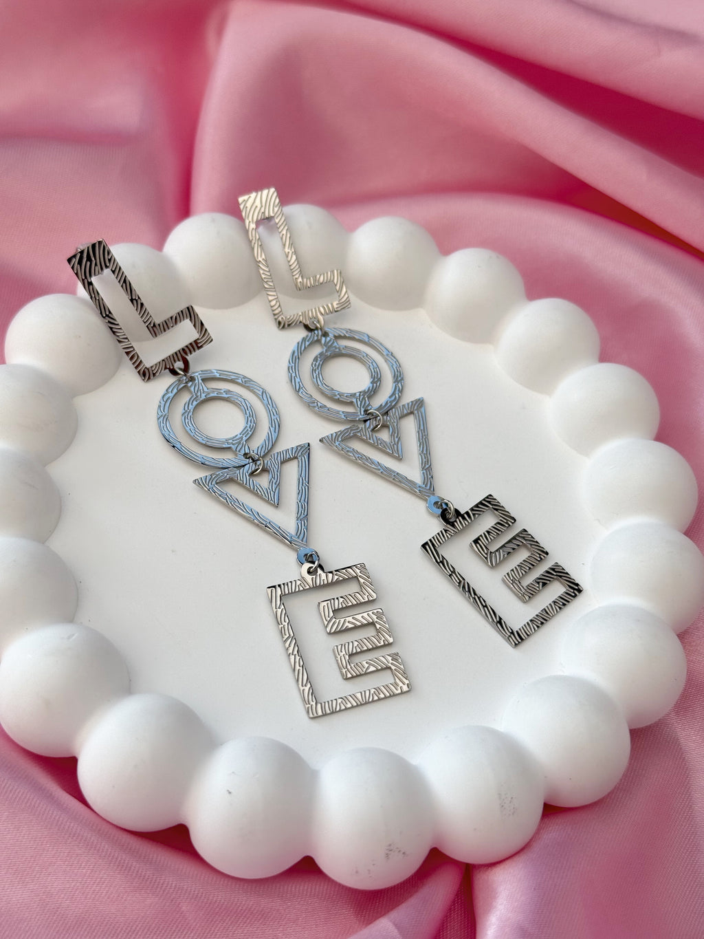 Earrings - Long Love - Silver