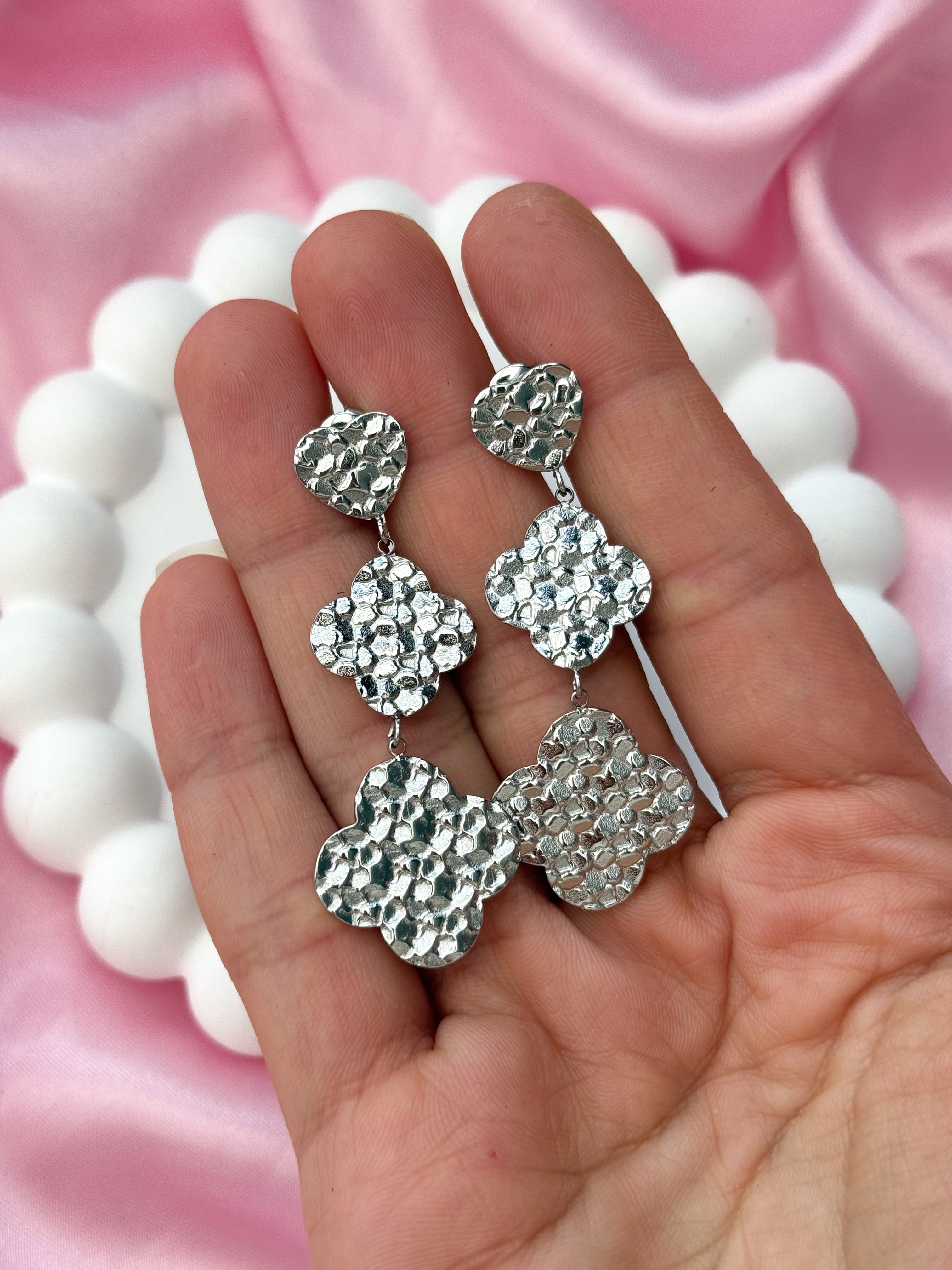 Earrings - Clover - Silver