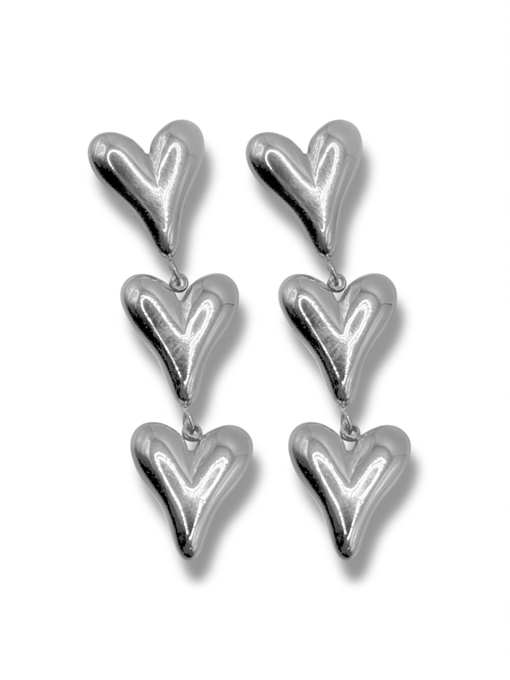 Earrings - Triple Love - Silver