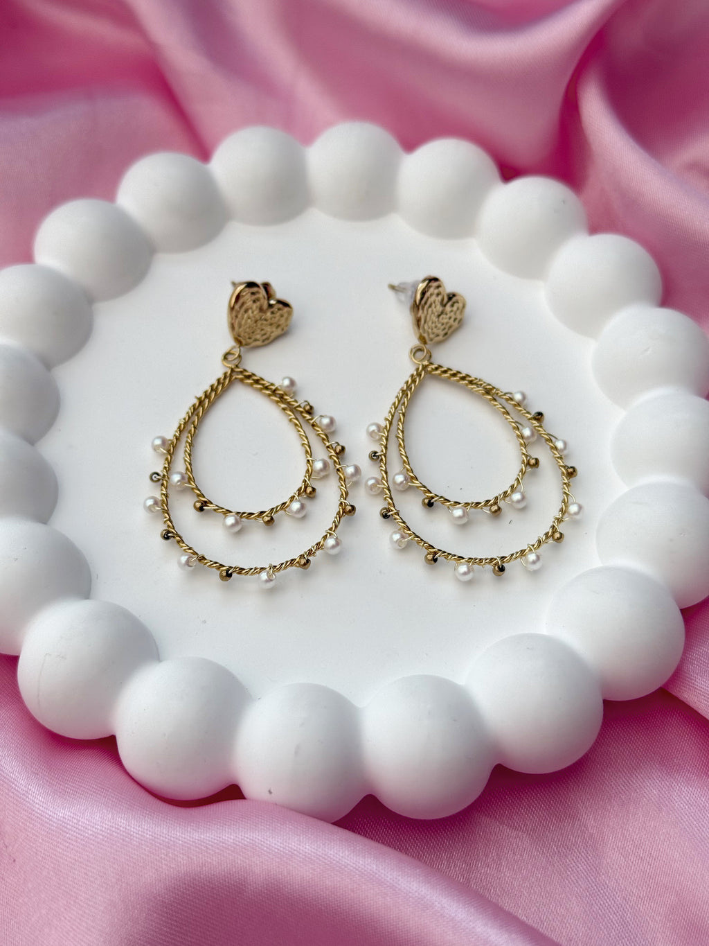 Earrings - Drop Pearls - Gold