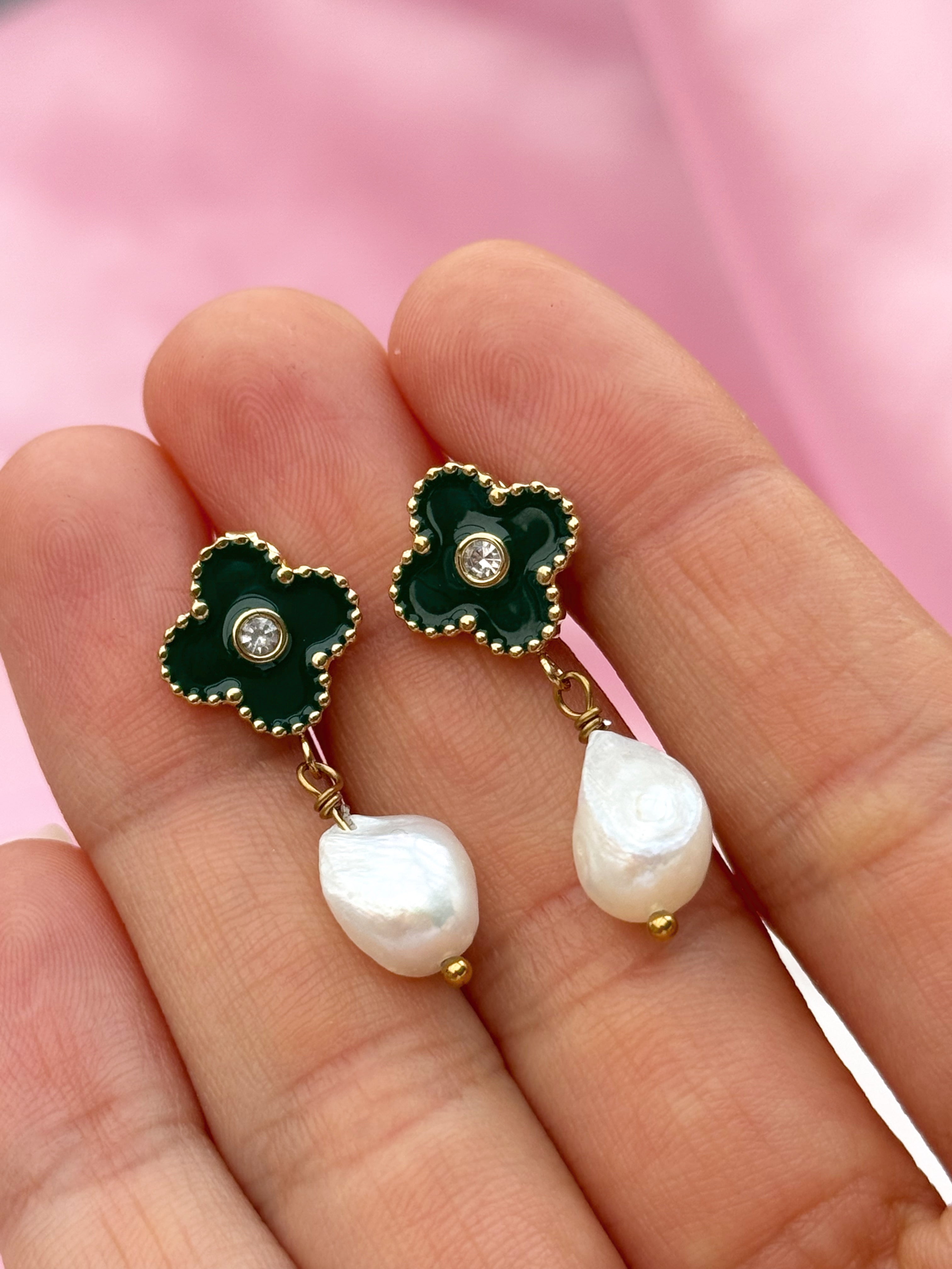 Earrings - Flower Pearl