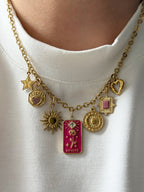 Charm Necklace - Flower Rosettes