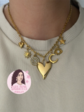 Charm Necklace - Pink Star & Moon