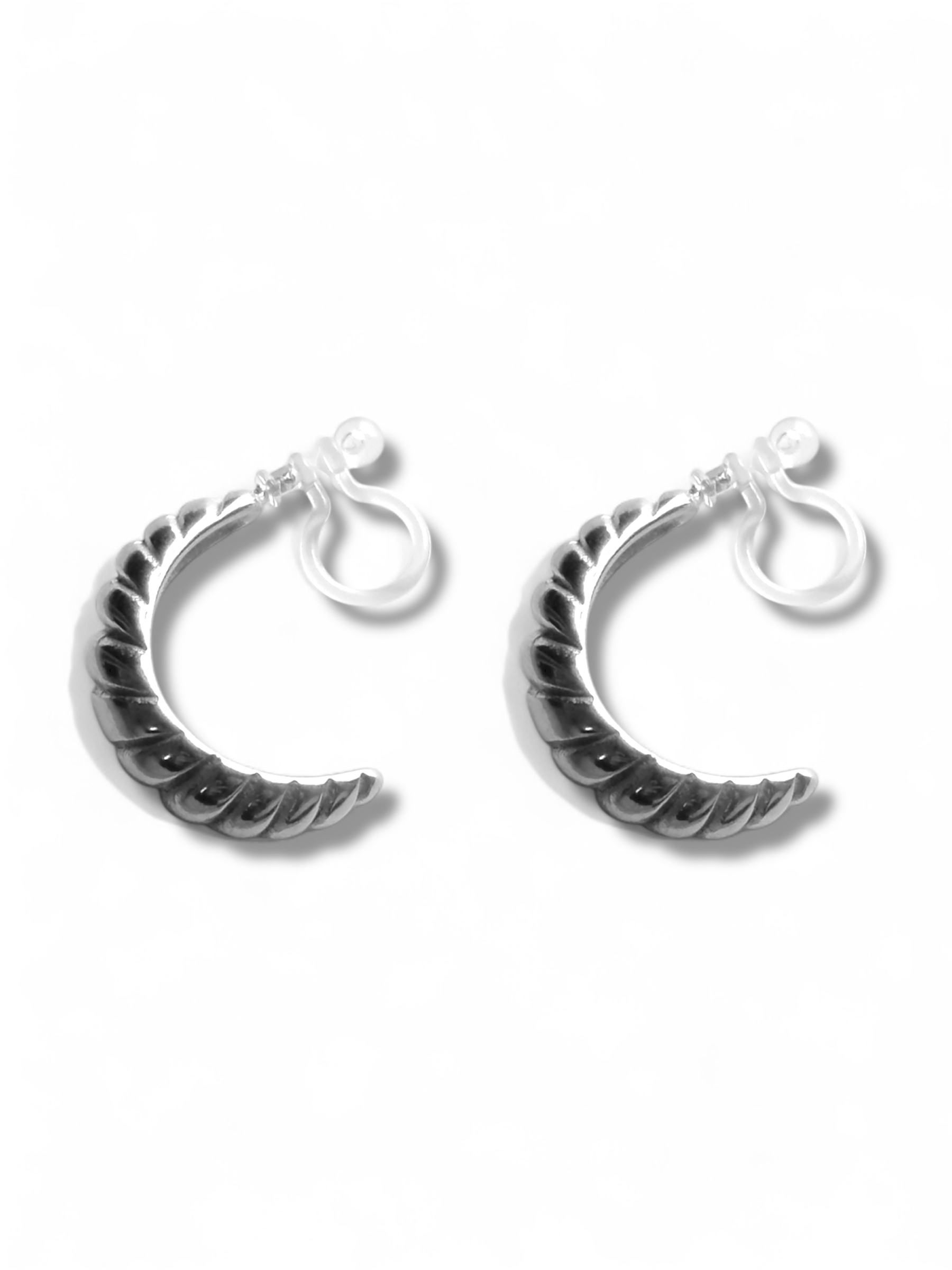 Clip on Earrings - Croissant Si Vouis Plait - Silver