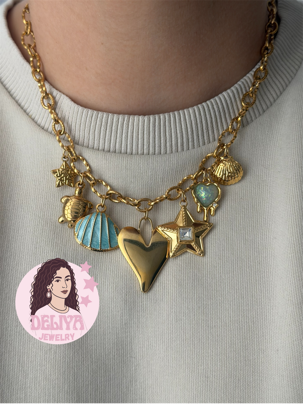 Charm Necklace -  Deep Blue Sea