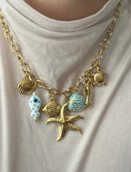 Charm Necklace - Blue Sea Shell