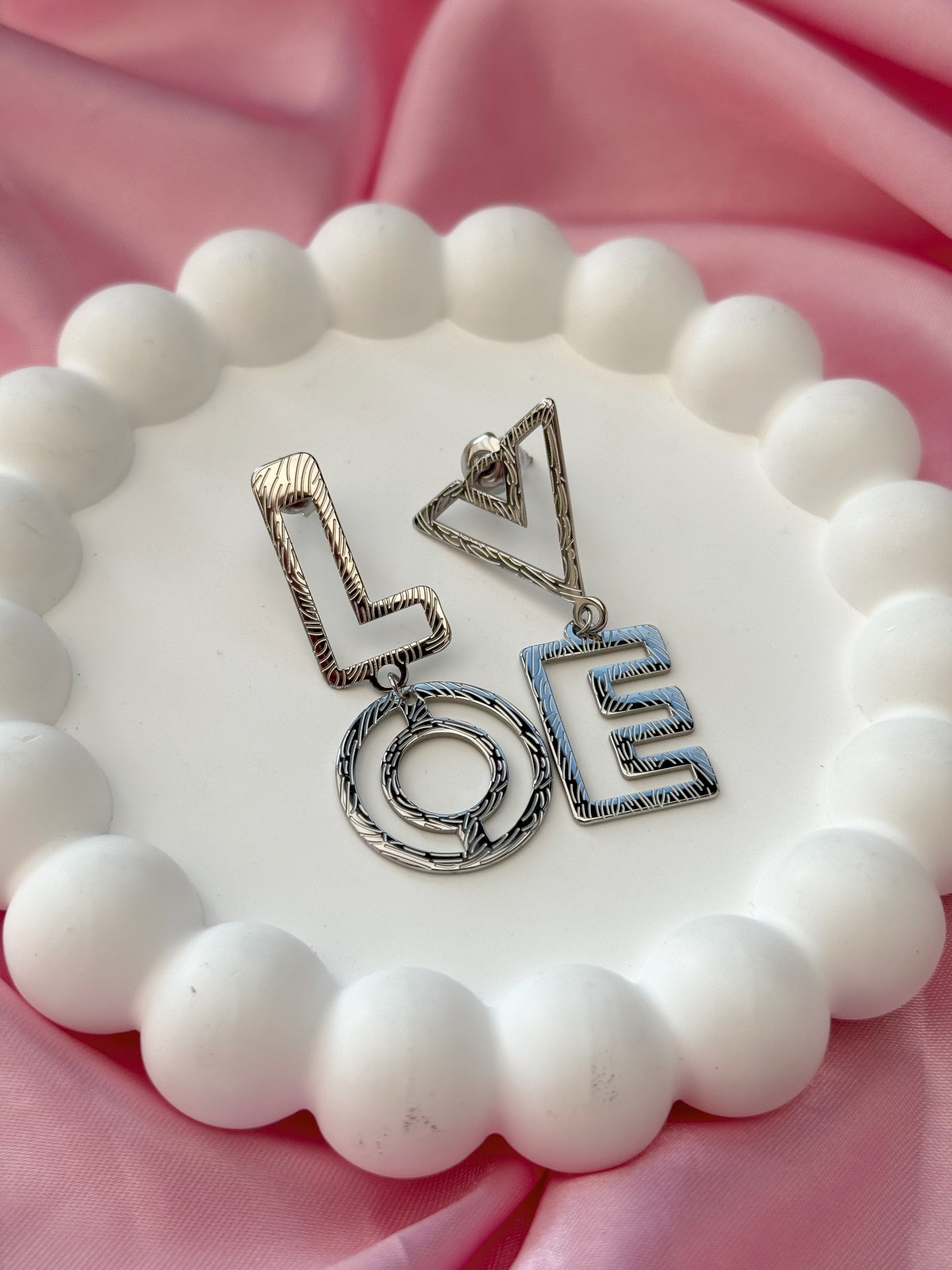 Earrings - Love - Silver