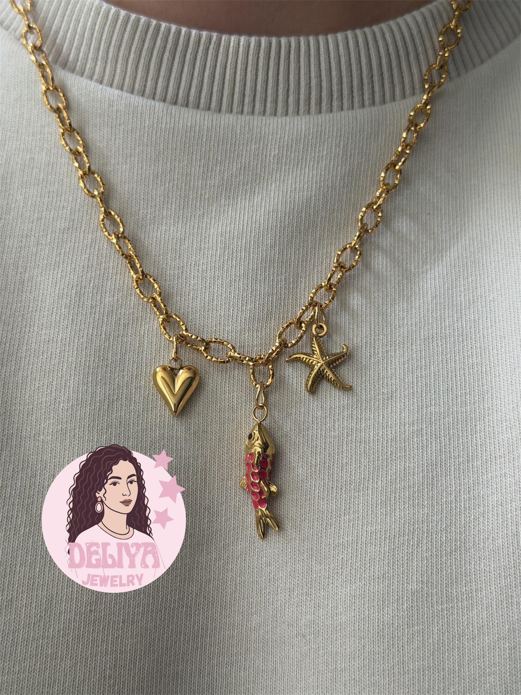 Necklace - Fish Fuchsia