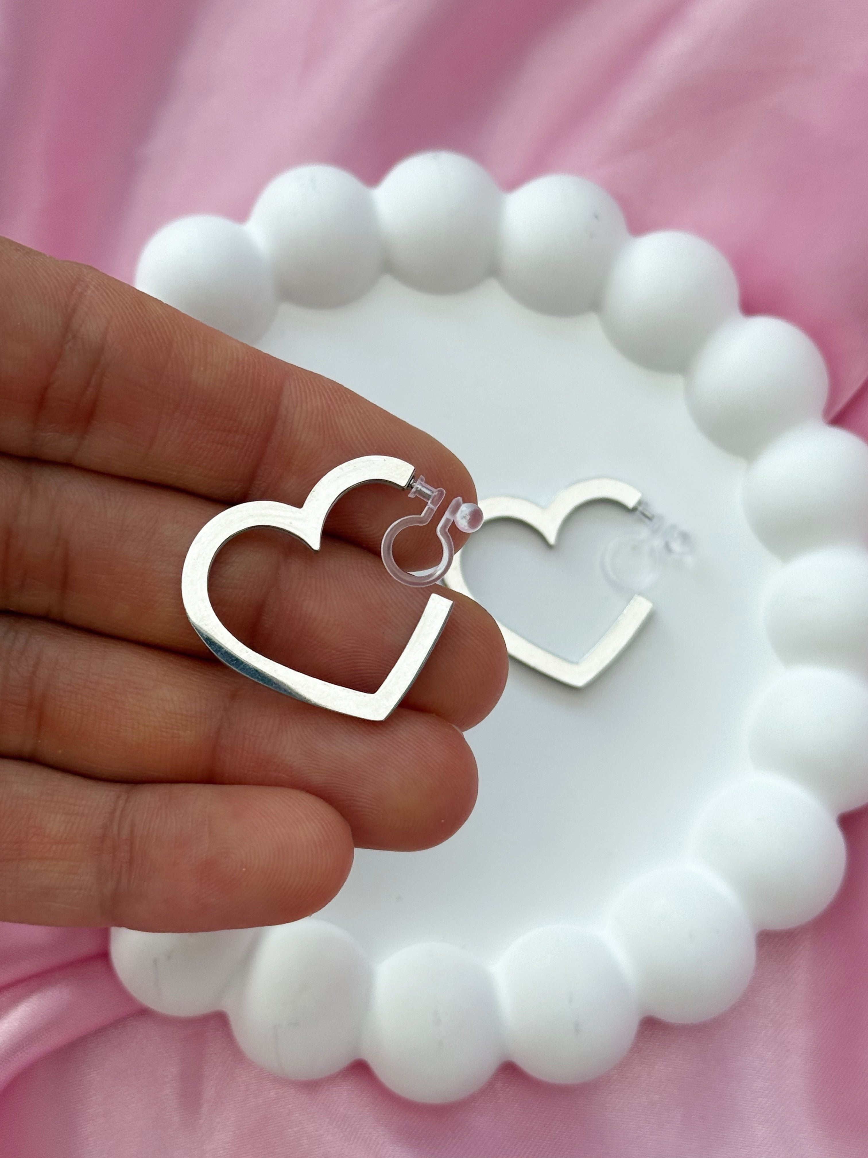 Clip on Earrings- Love Addicted- Silver