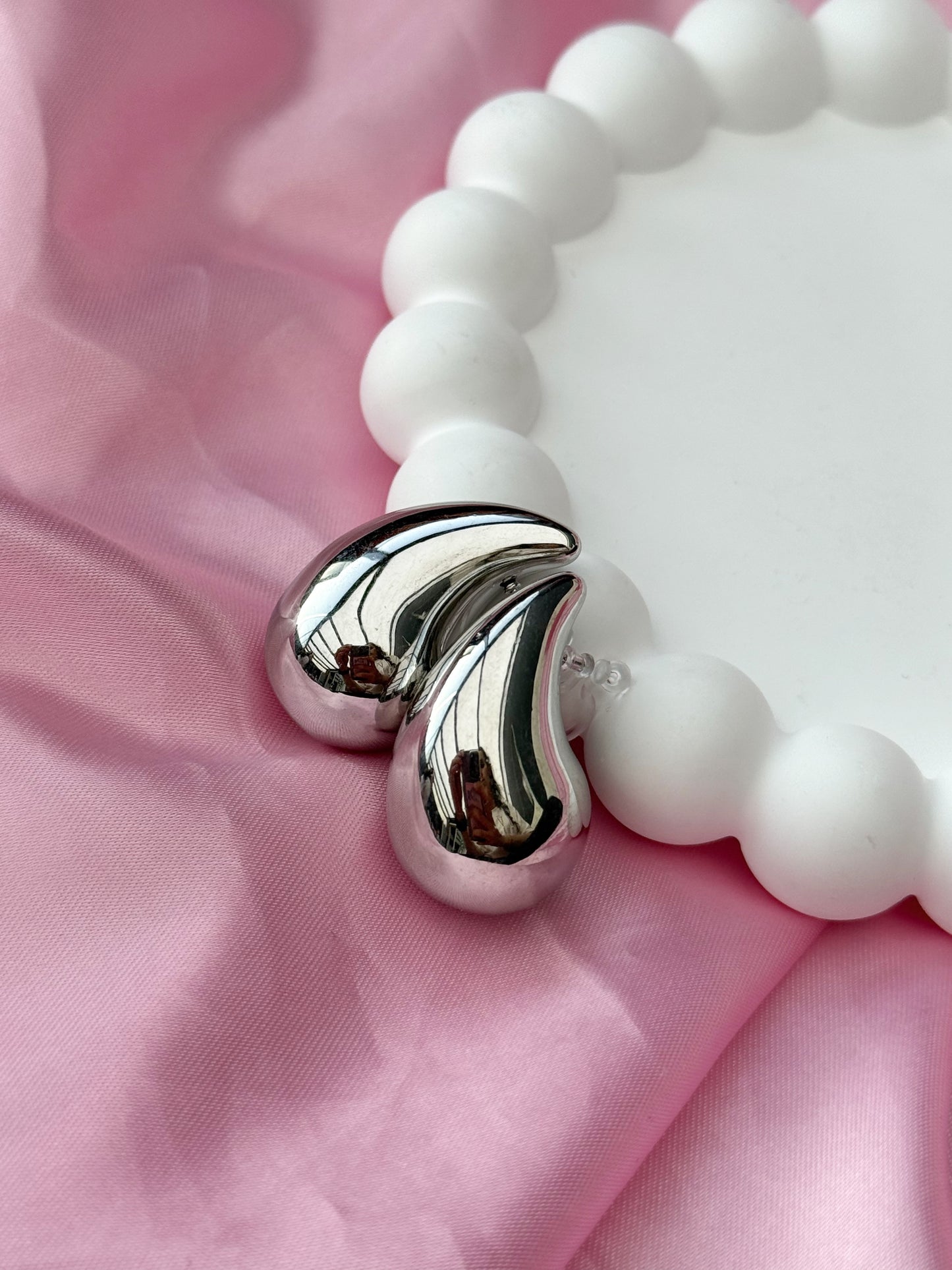 Clip on Earrings - Teardrop - Silver