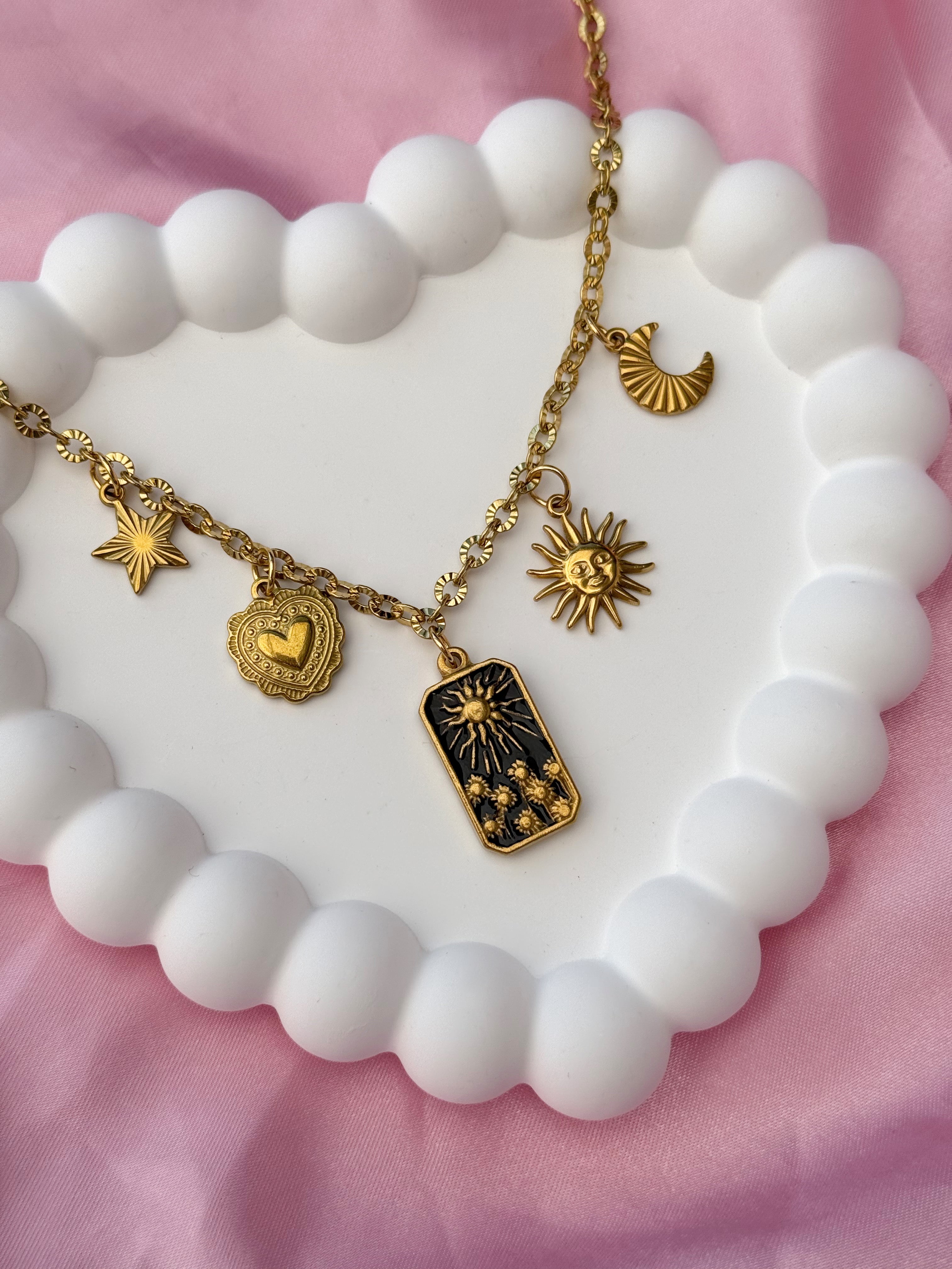 Charm Necklace - Sunflower - Gold