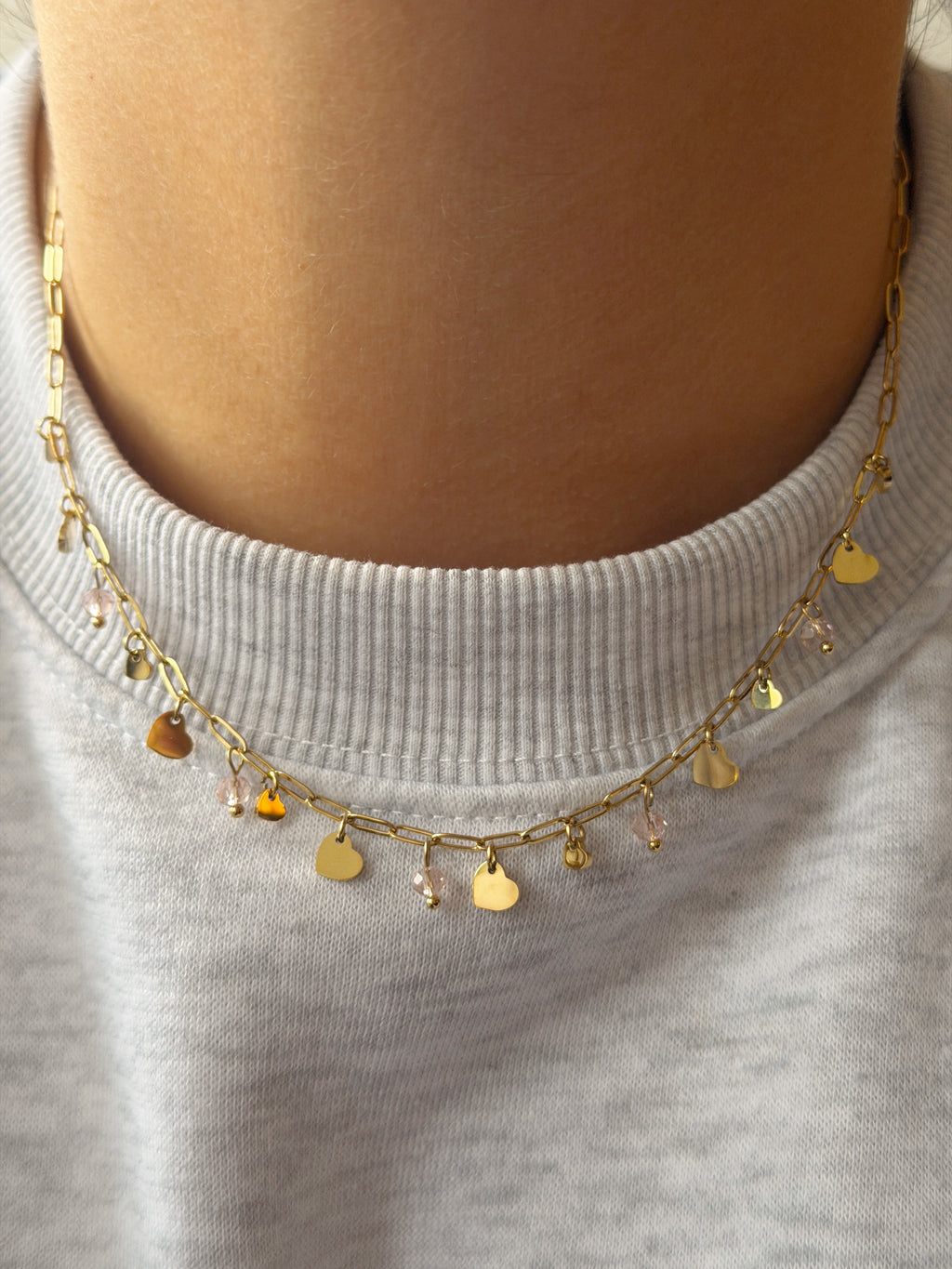 Necklace - Pink heart