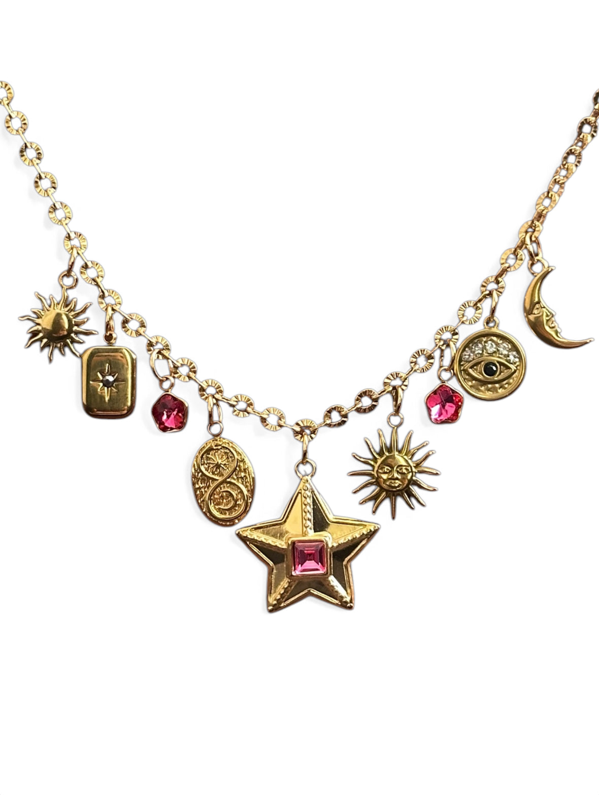 Bedelketting Fuschia Star