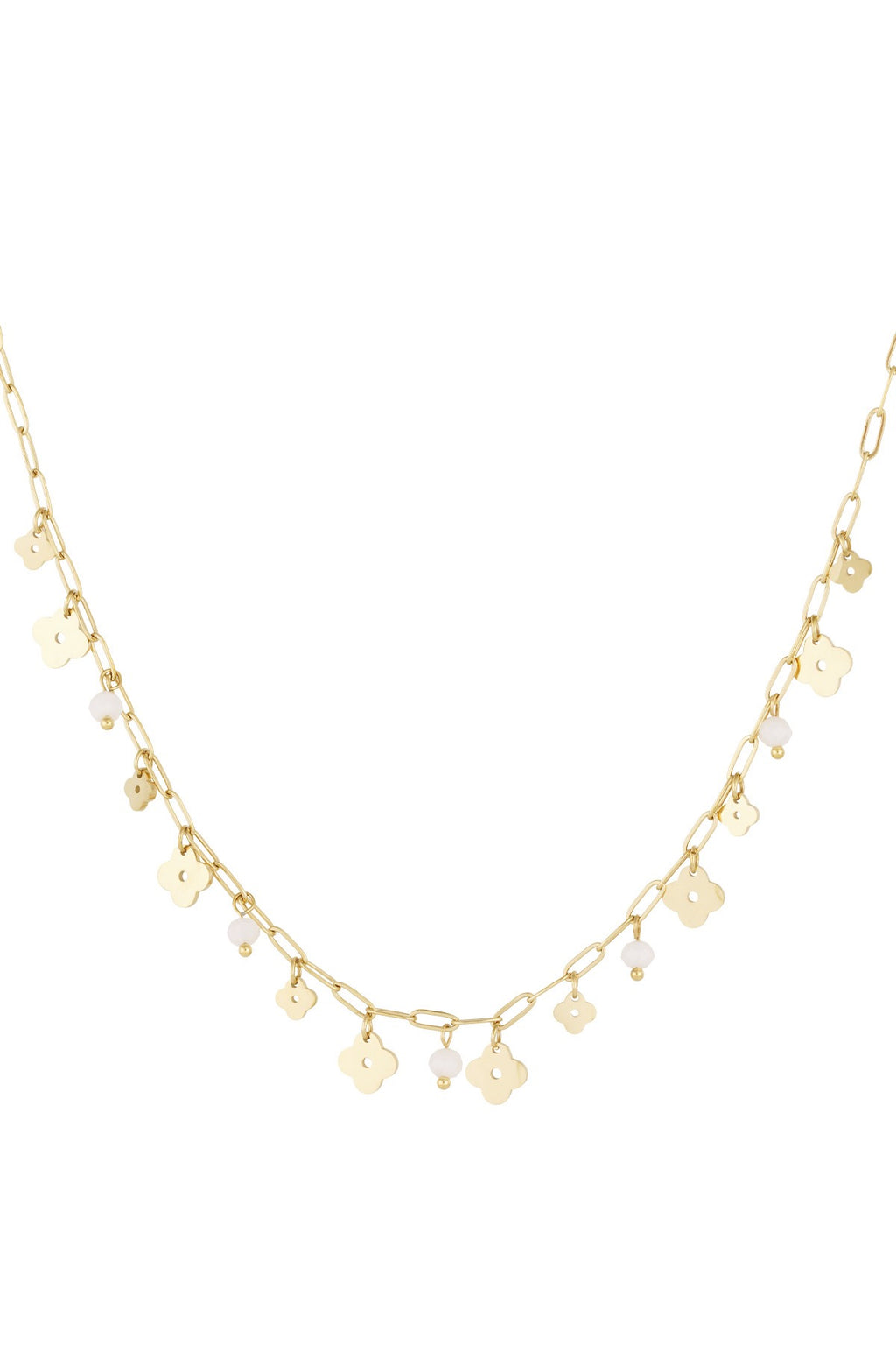 Necklace - Clover Beige