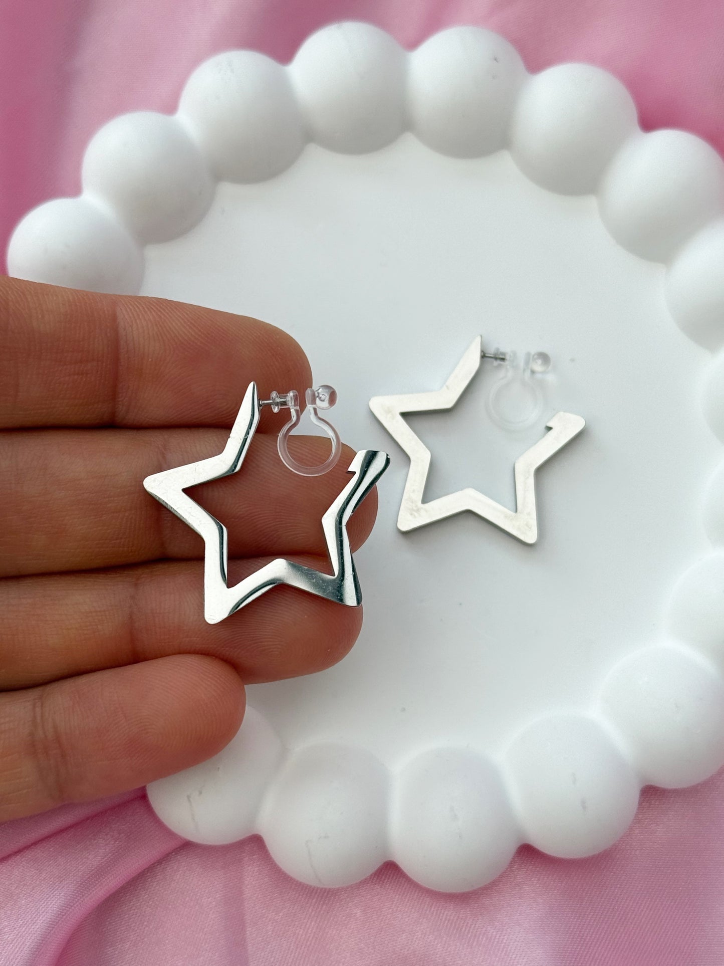 Clip on Earrings - Full of Stars - Silver