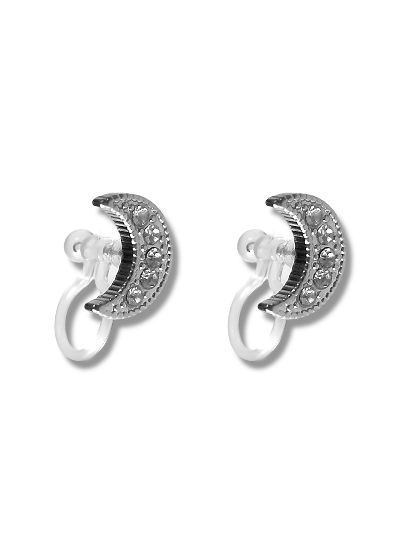 Clip on Earring - Moon - Silver