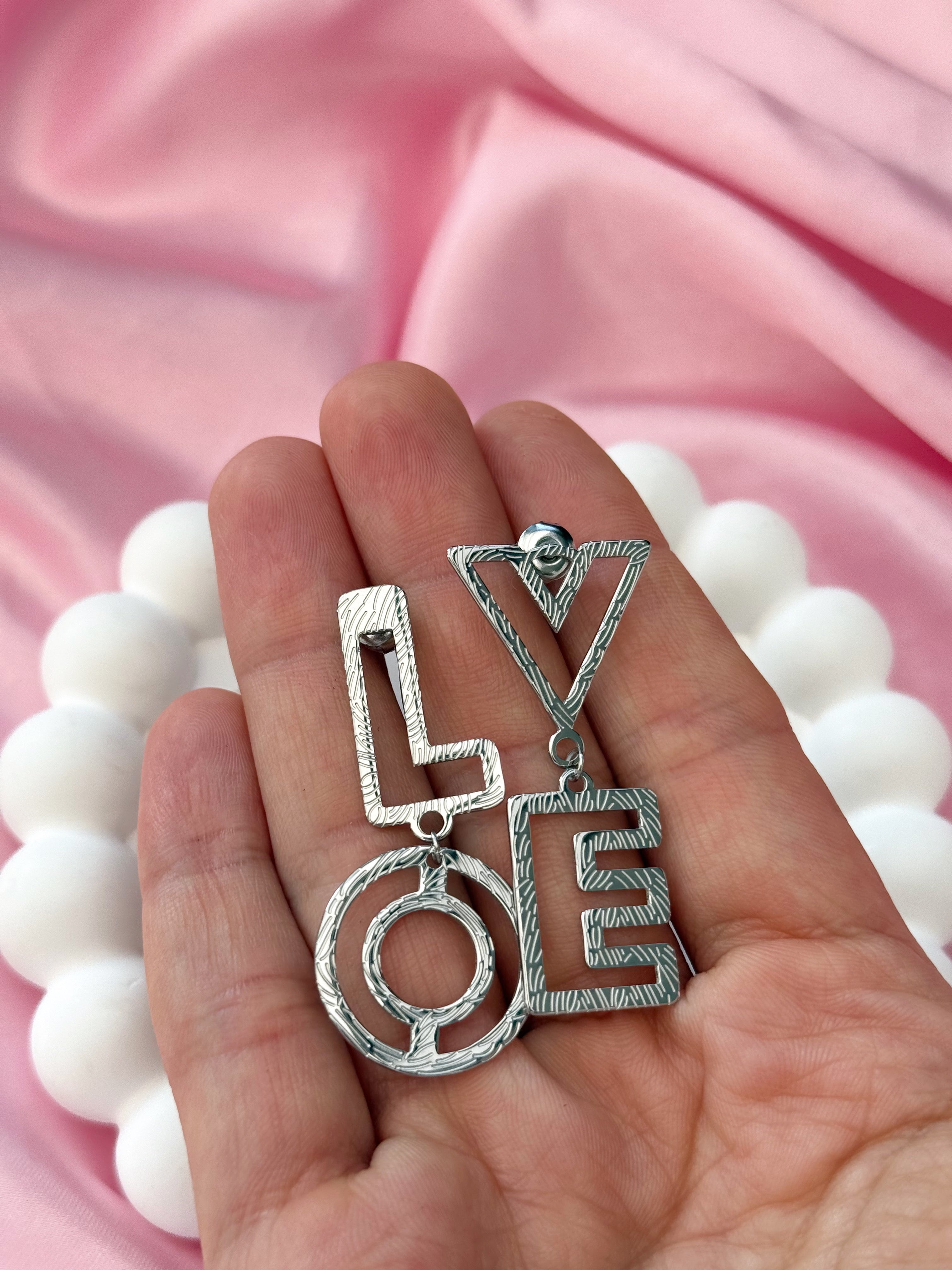 Earrings - Love - Silver