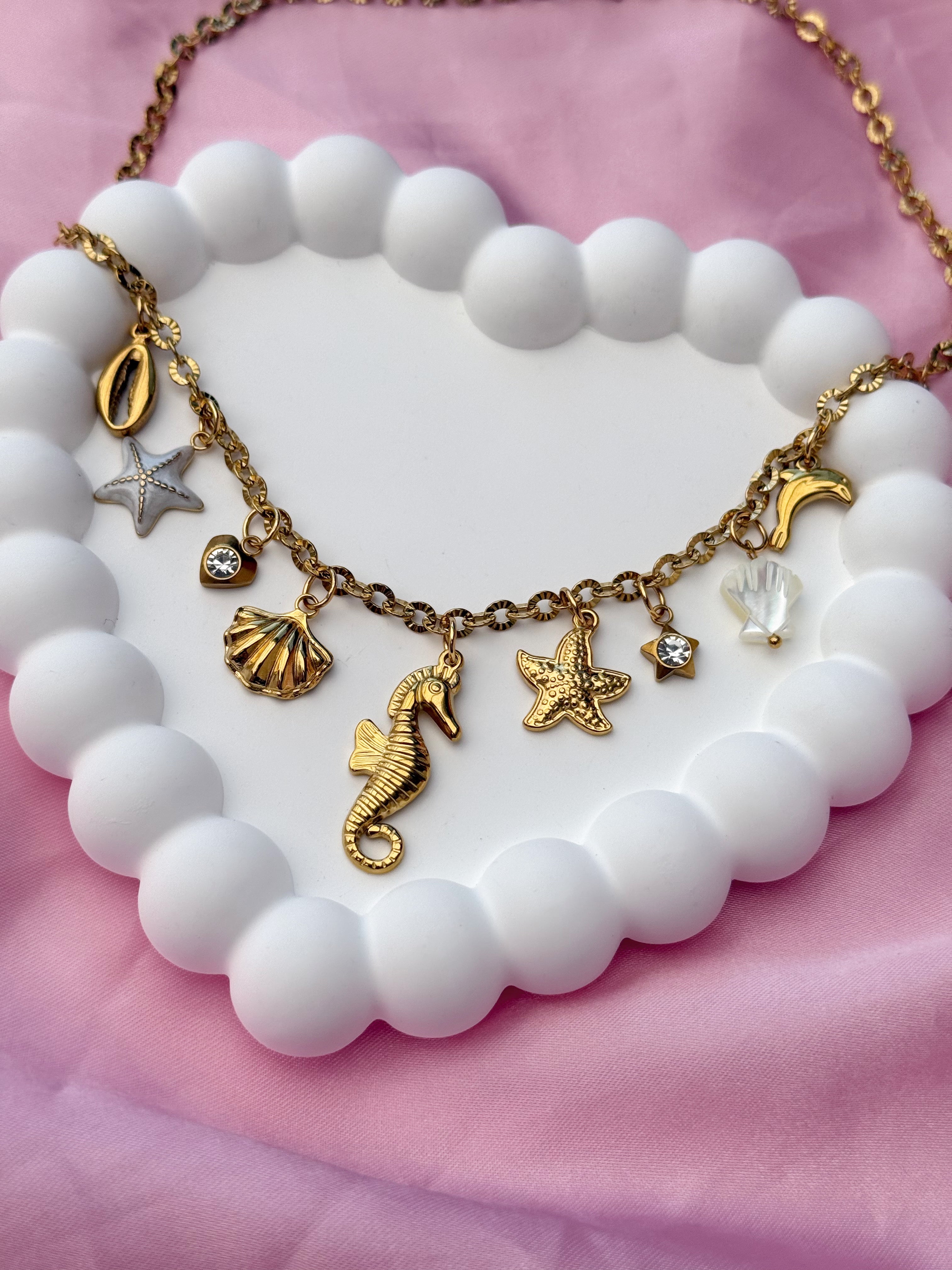 Charm Necklace - Seahorse Zirconia