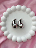 Clip on Earrings - Teardrop - Silver