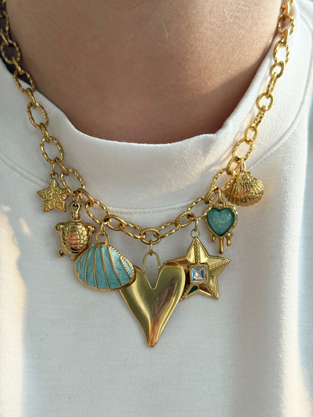Charm Necklace -  Deep Blue Sea