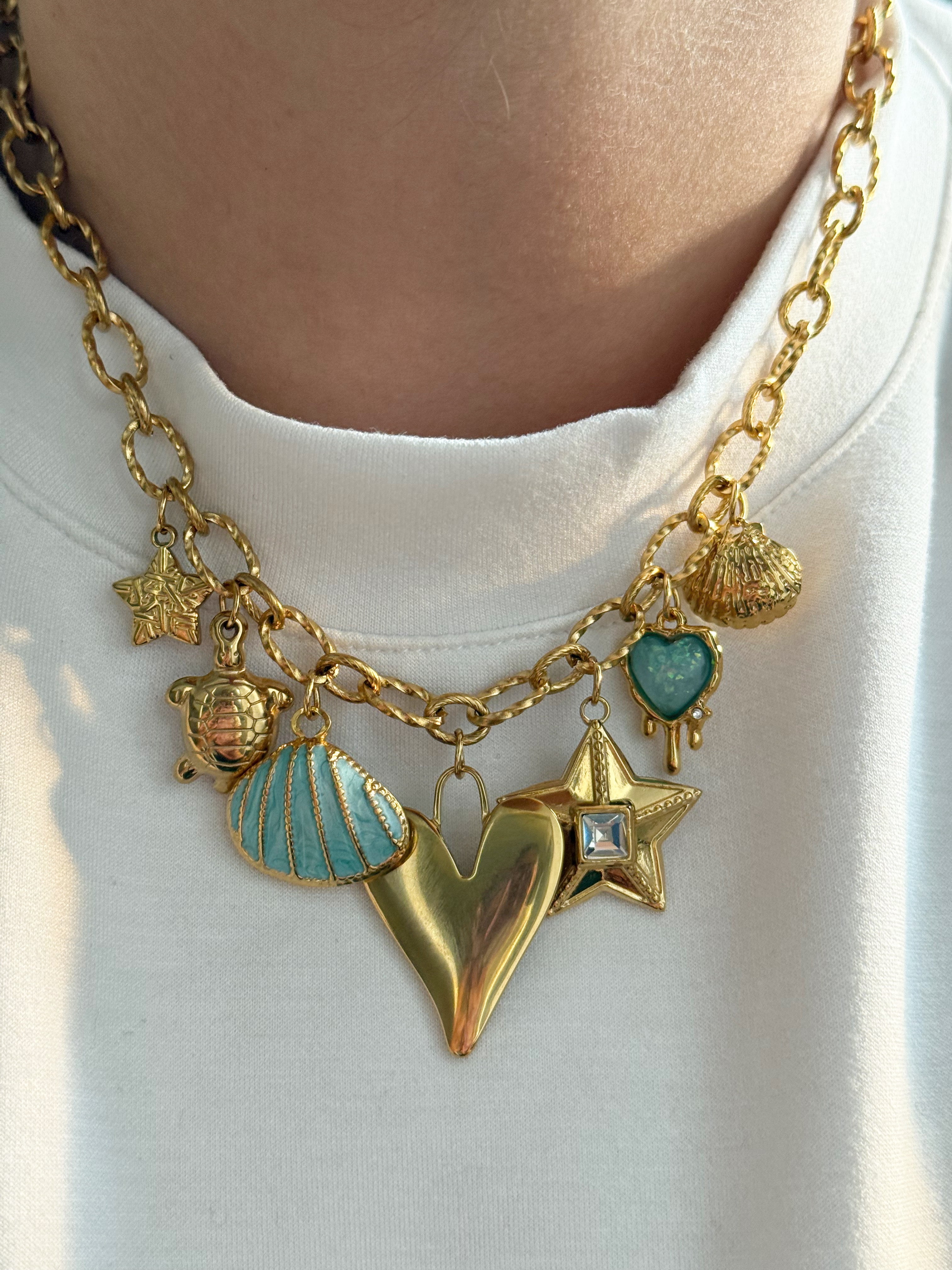 Charm Necklace -  Deep Blue Sea