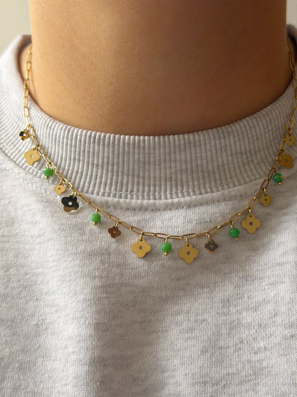 Necklace - Clover Green