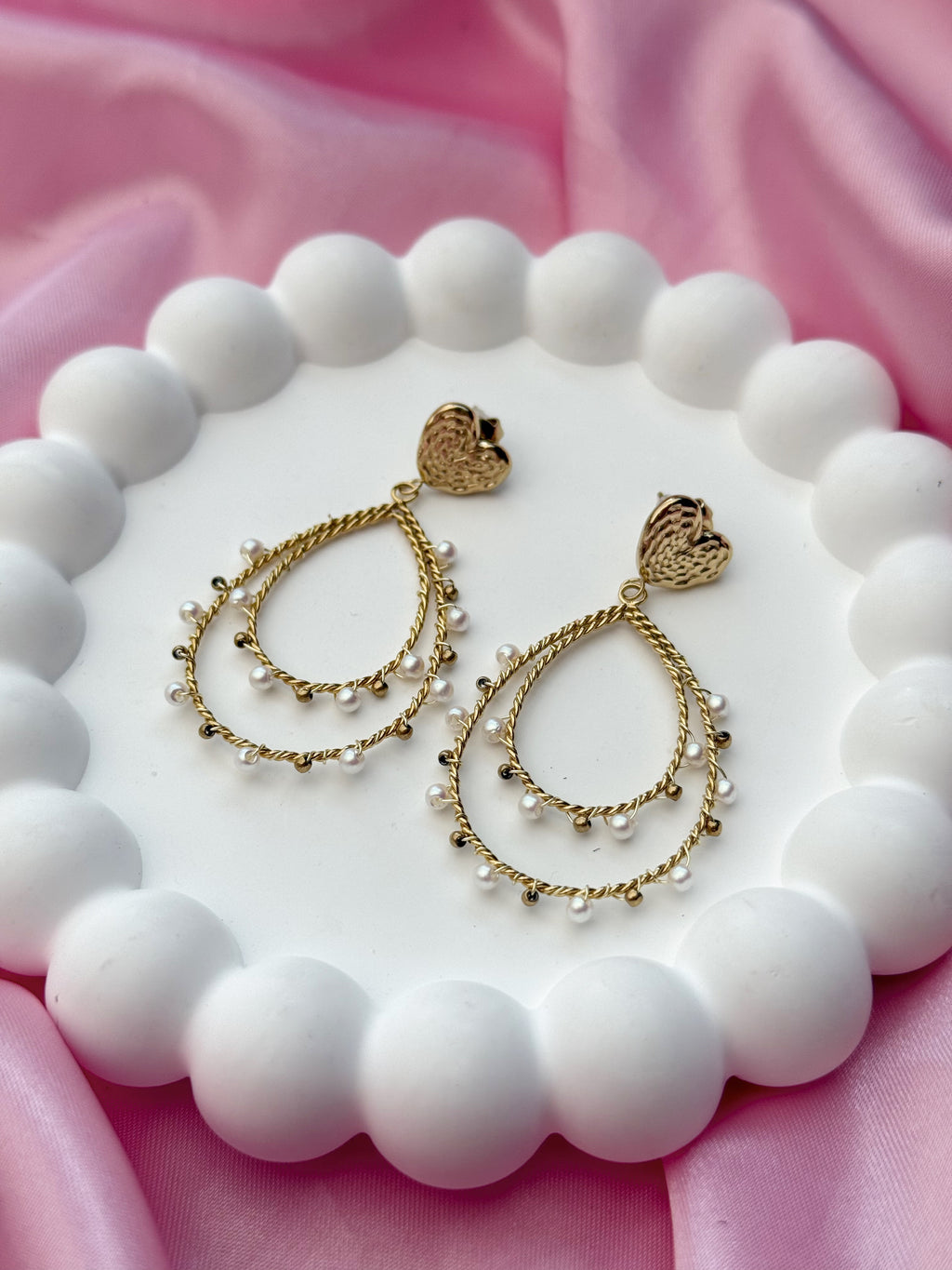 Earrings - Drop Pearls - Gold