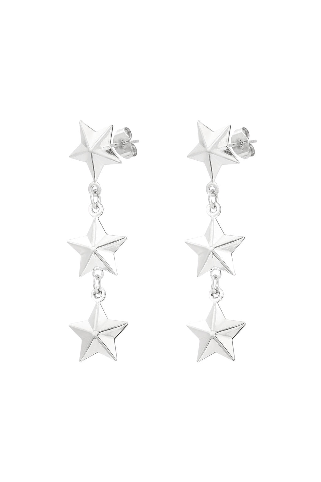 Earrings - Stars - Silver