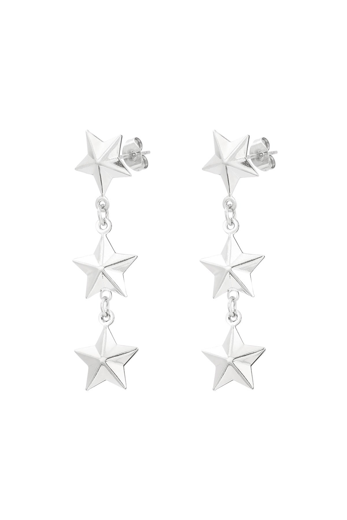 Earrings - Stars - Silver