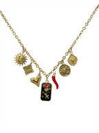 Charm Necklace - Vintage Red