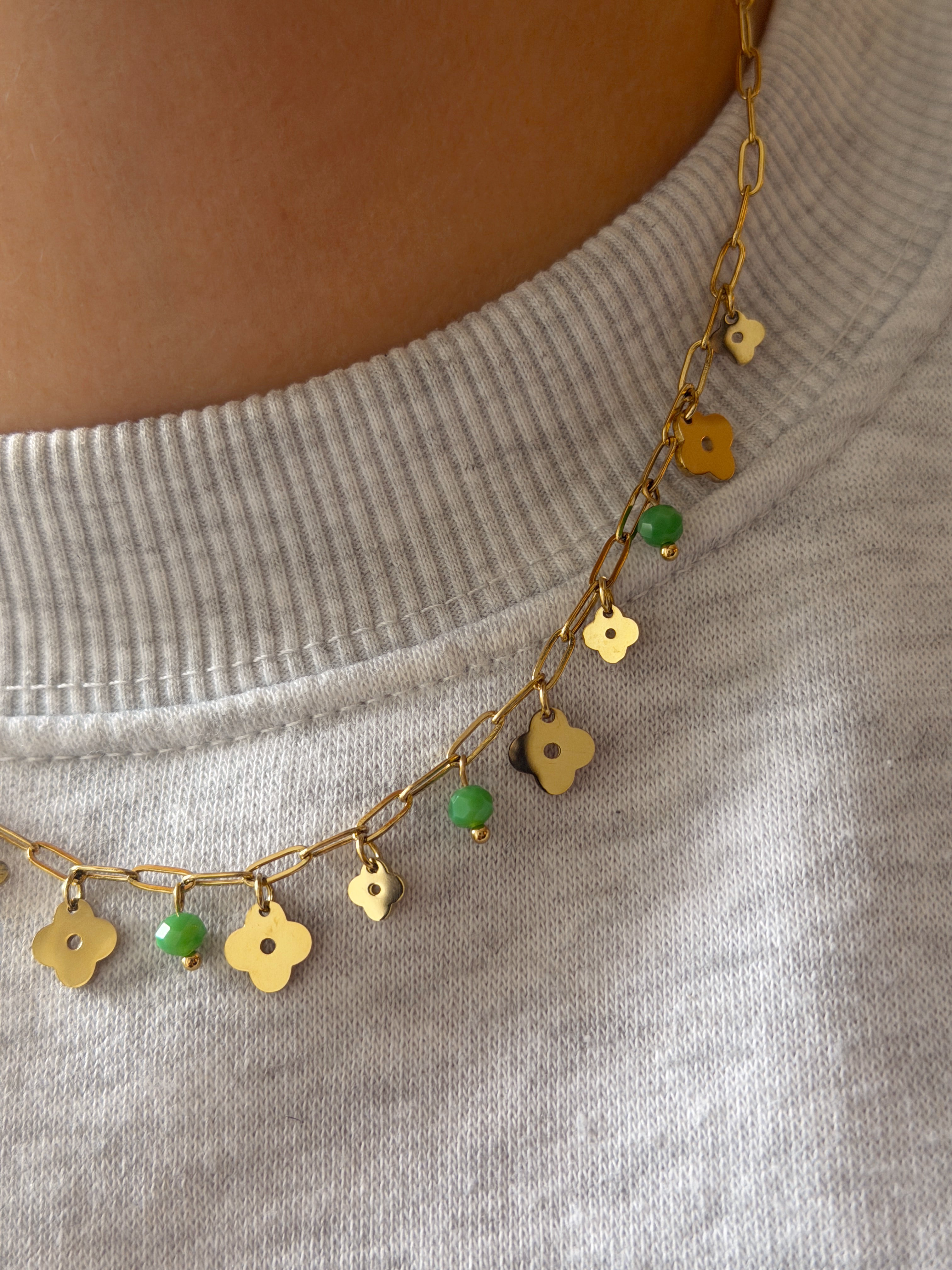 Necklace - Clover Green