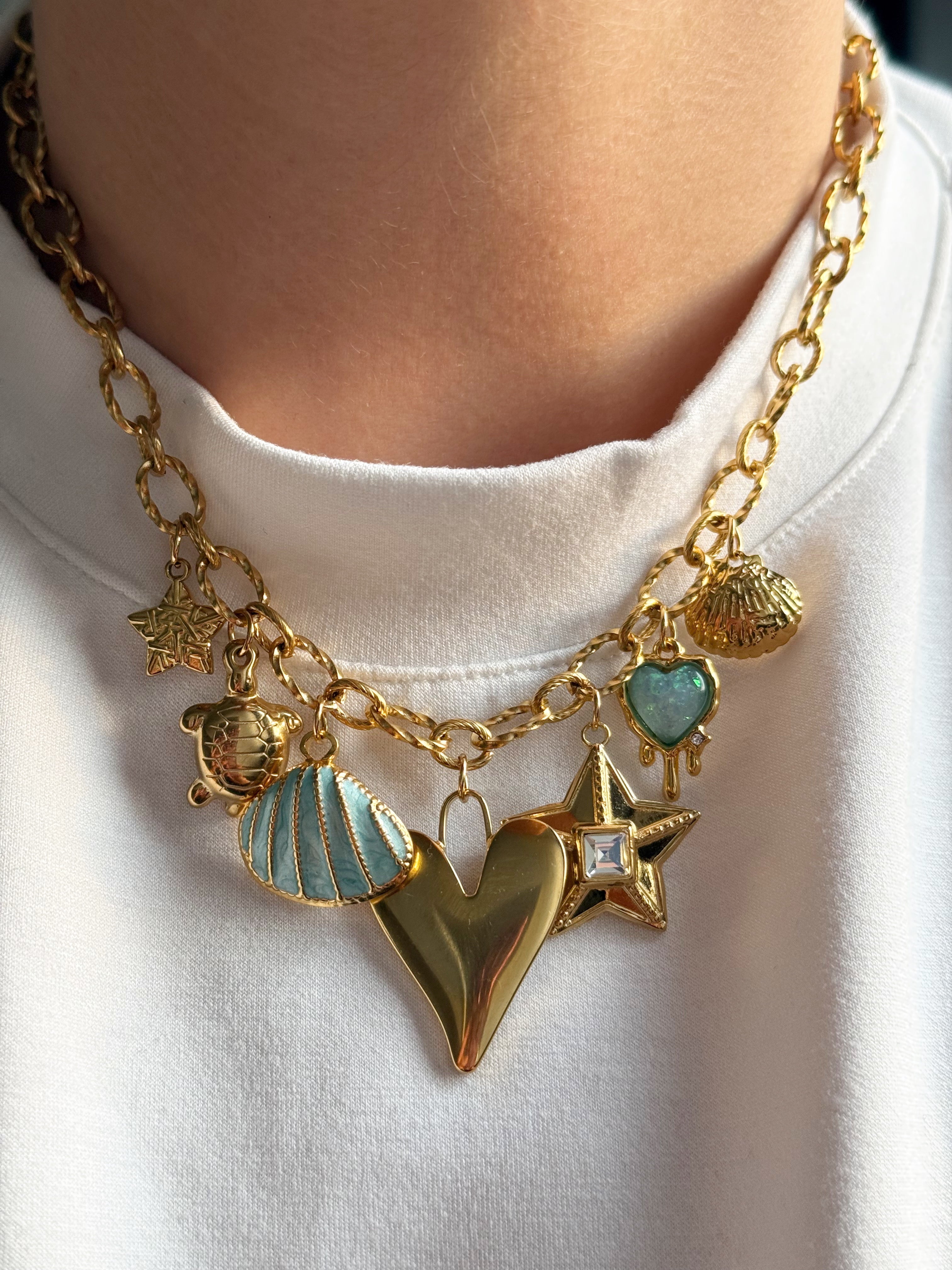Charm Necklace -  Deep Blue Sea