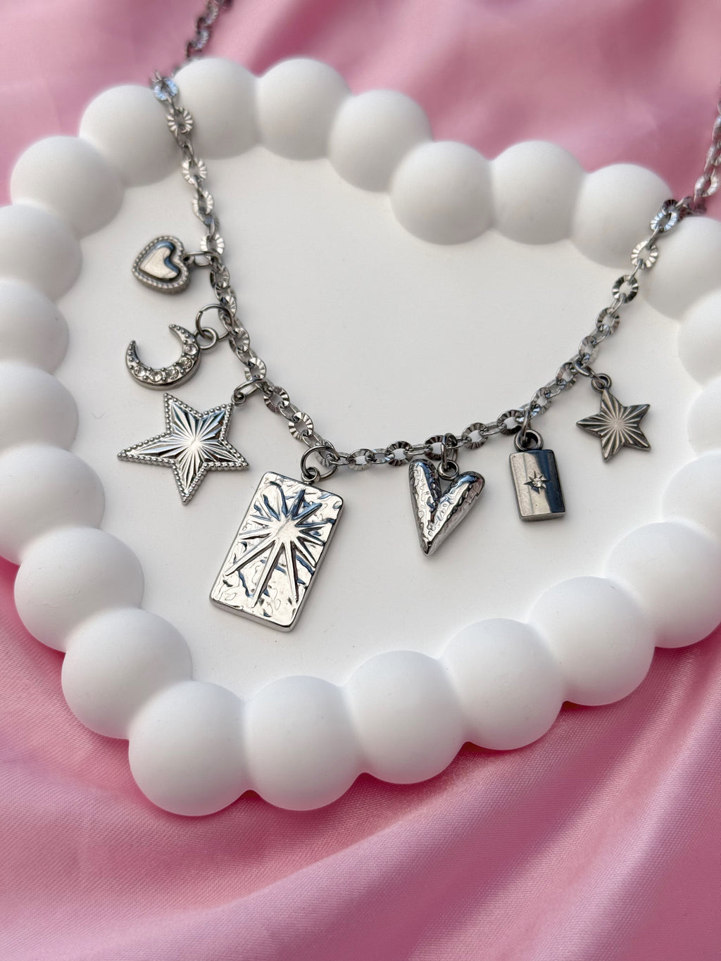 Charm Necklace - Sunny Mix - Silver