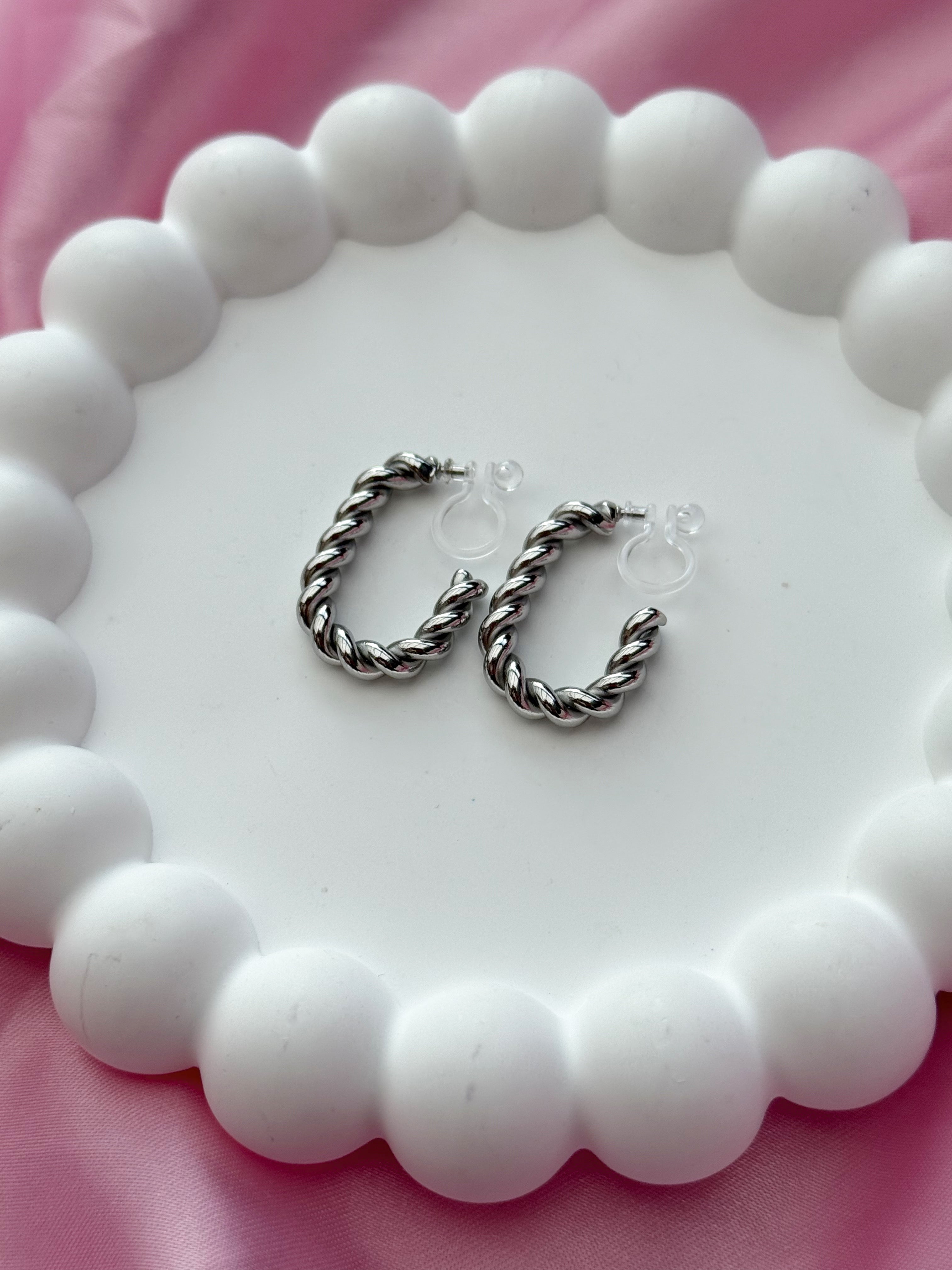 Clip on Earrings - Small Details, Big impact- Silver