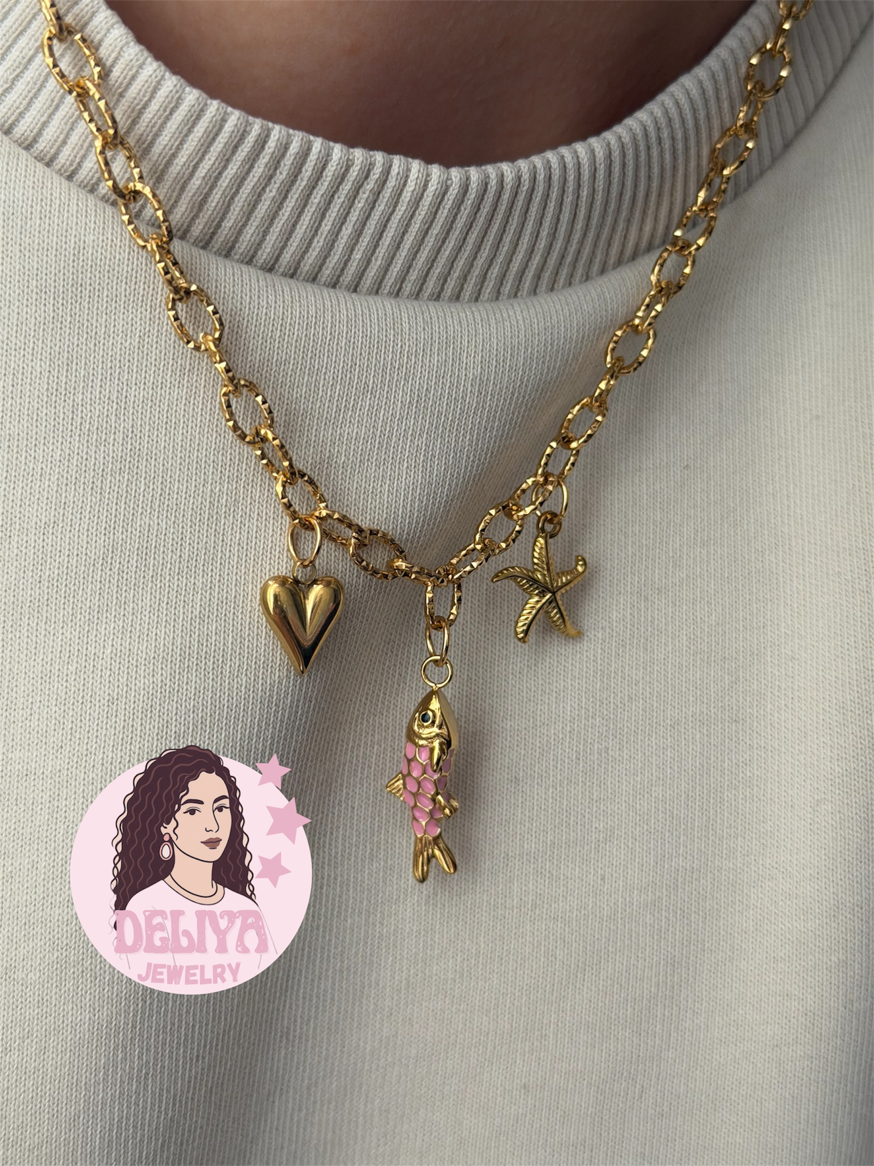 Necklace - Fish Pink