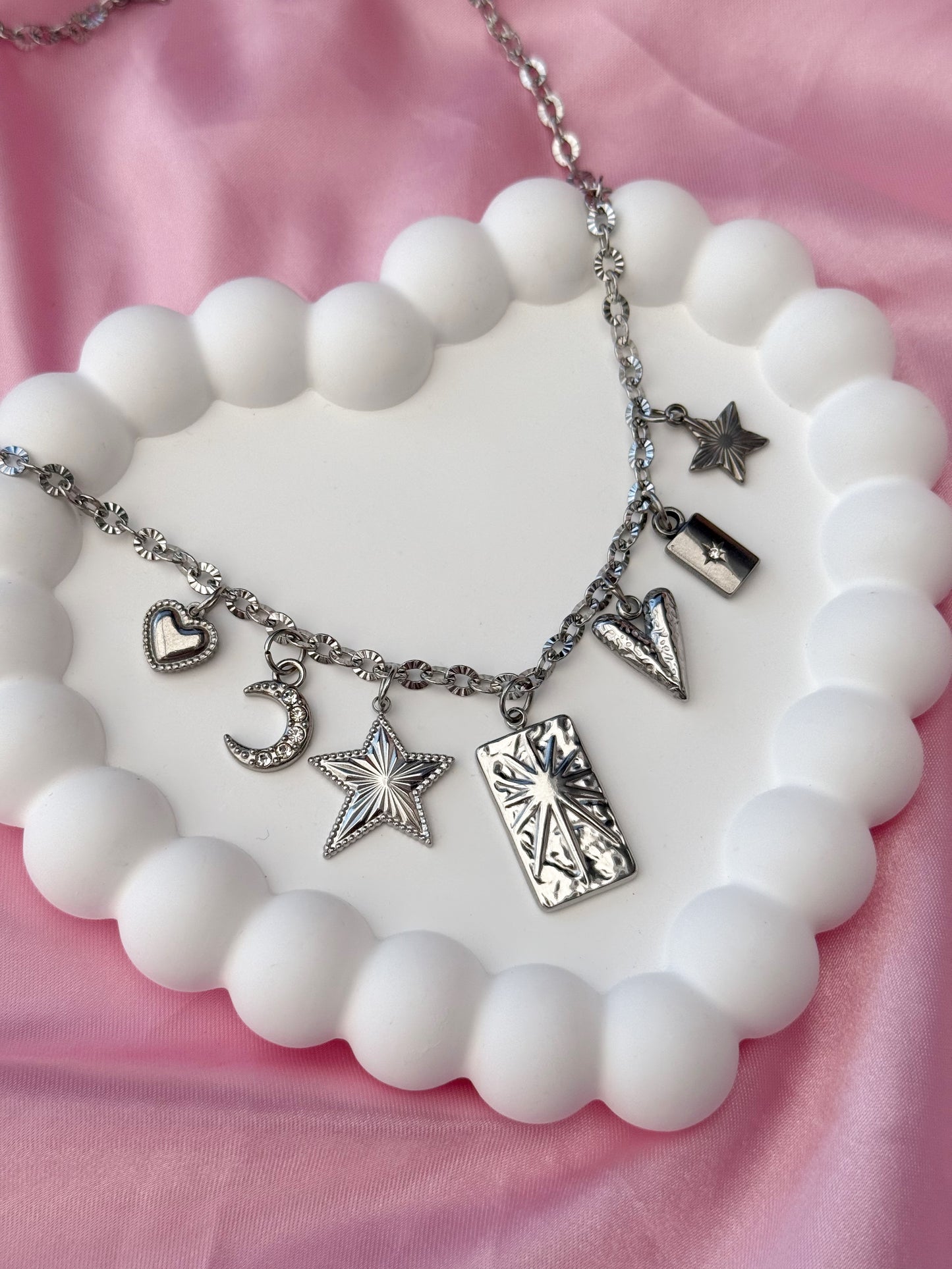 Charm Necklace - Sunny Mix - Silver
