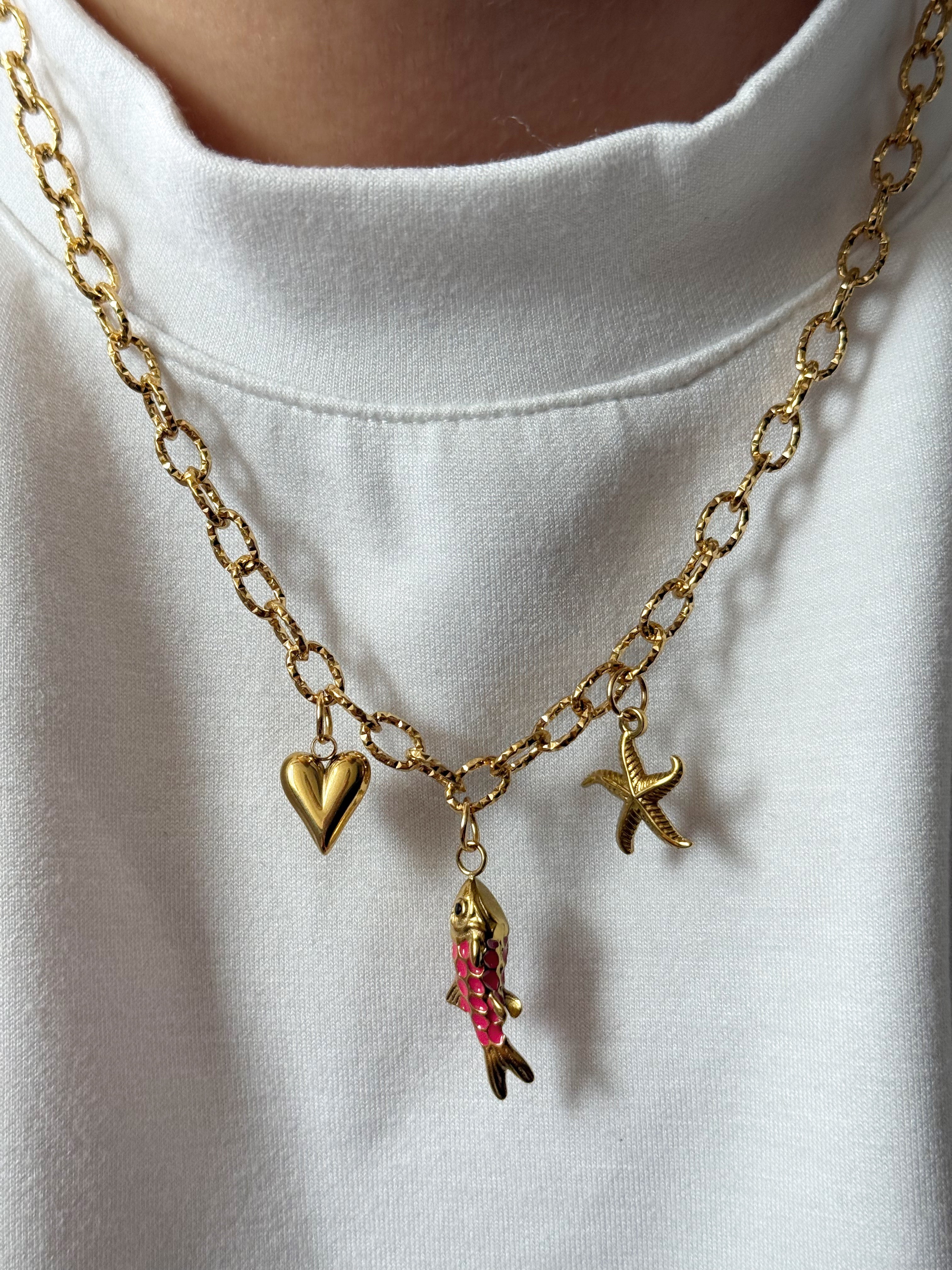 Necklace - Fish Fuchsia