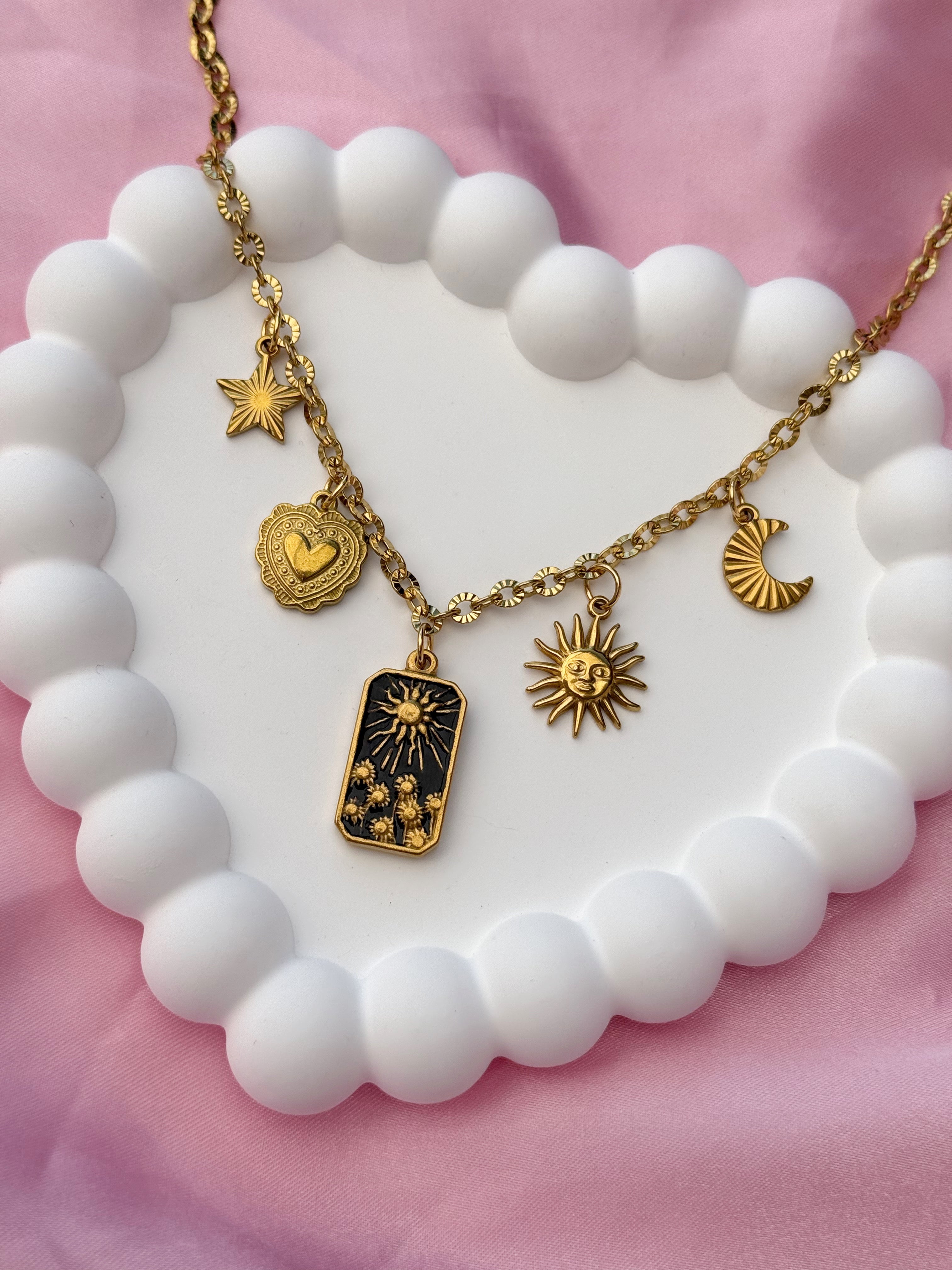 Charm Necklace - Sunflower - Gold
