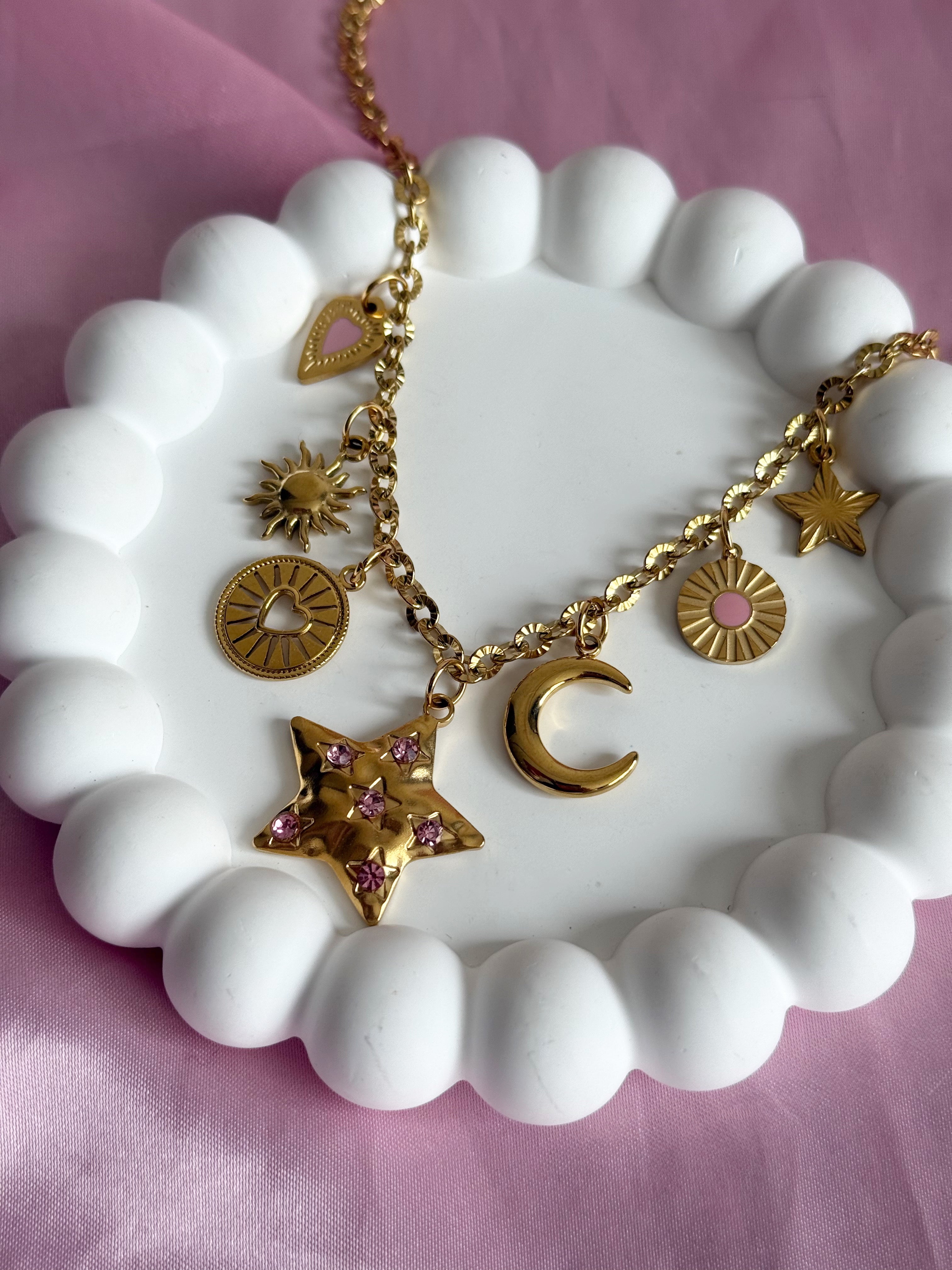 Charm Necklace - Star Pink Piece