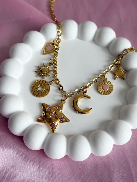 Charm Necklace - Star Pink Piece