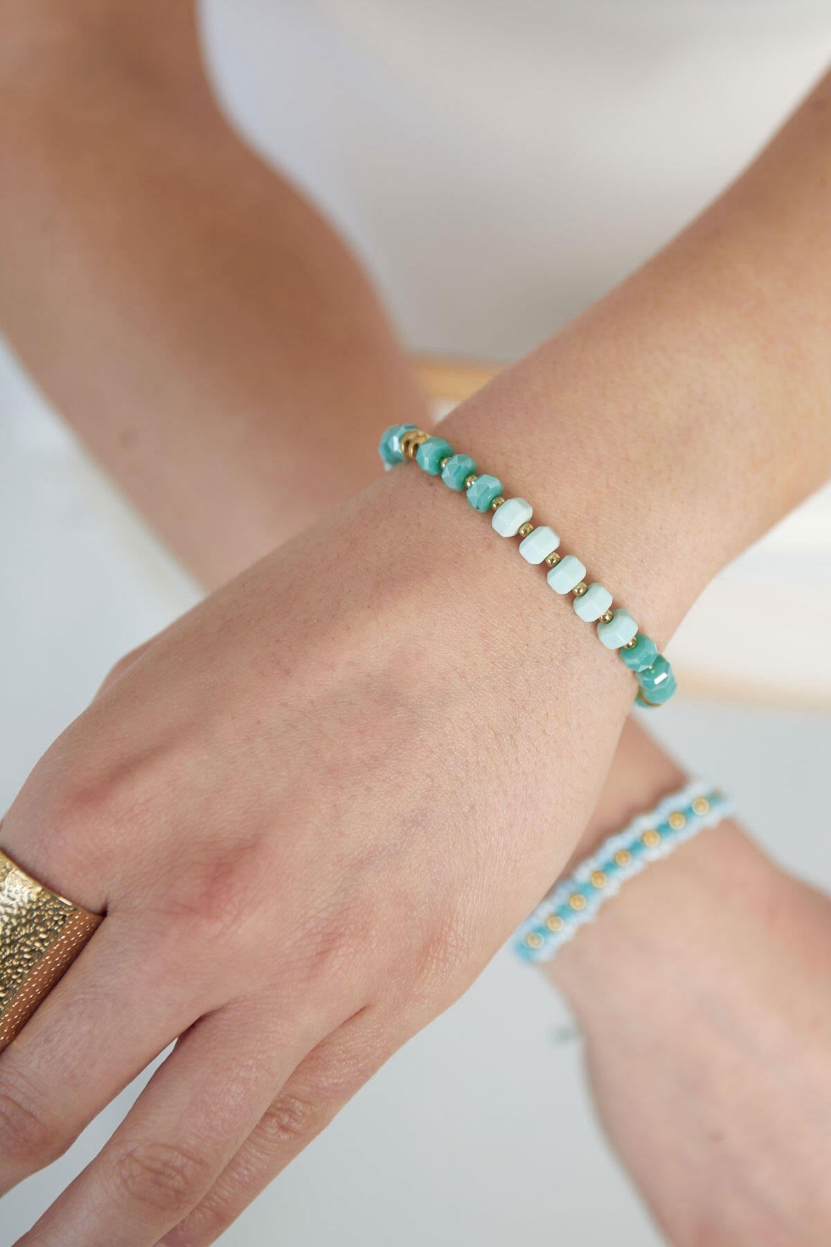 Mintgroen Steen Armband