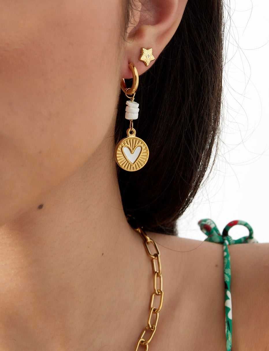 White heart Earrings