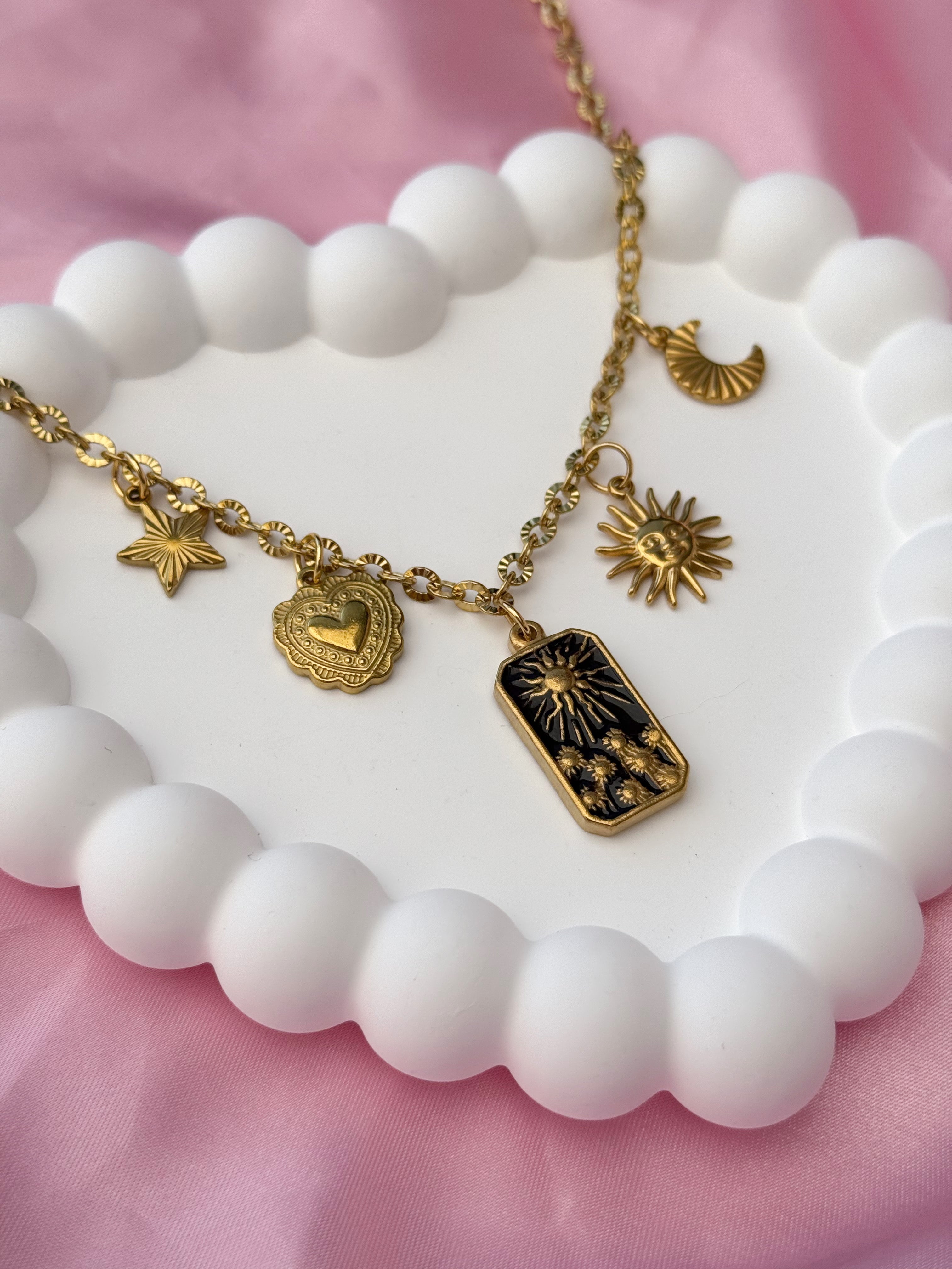 Charm Necklace - Sunflower - Gold