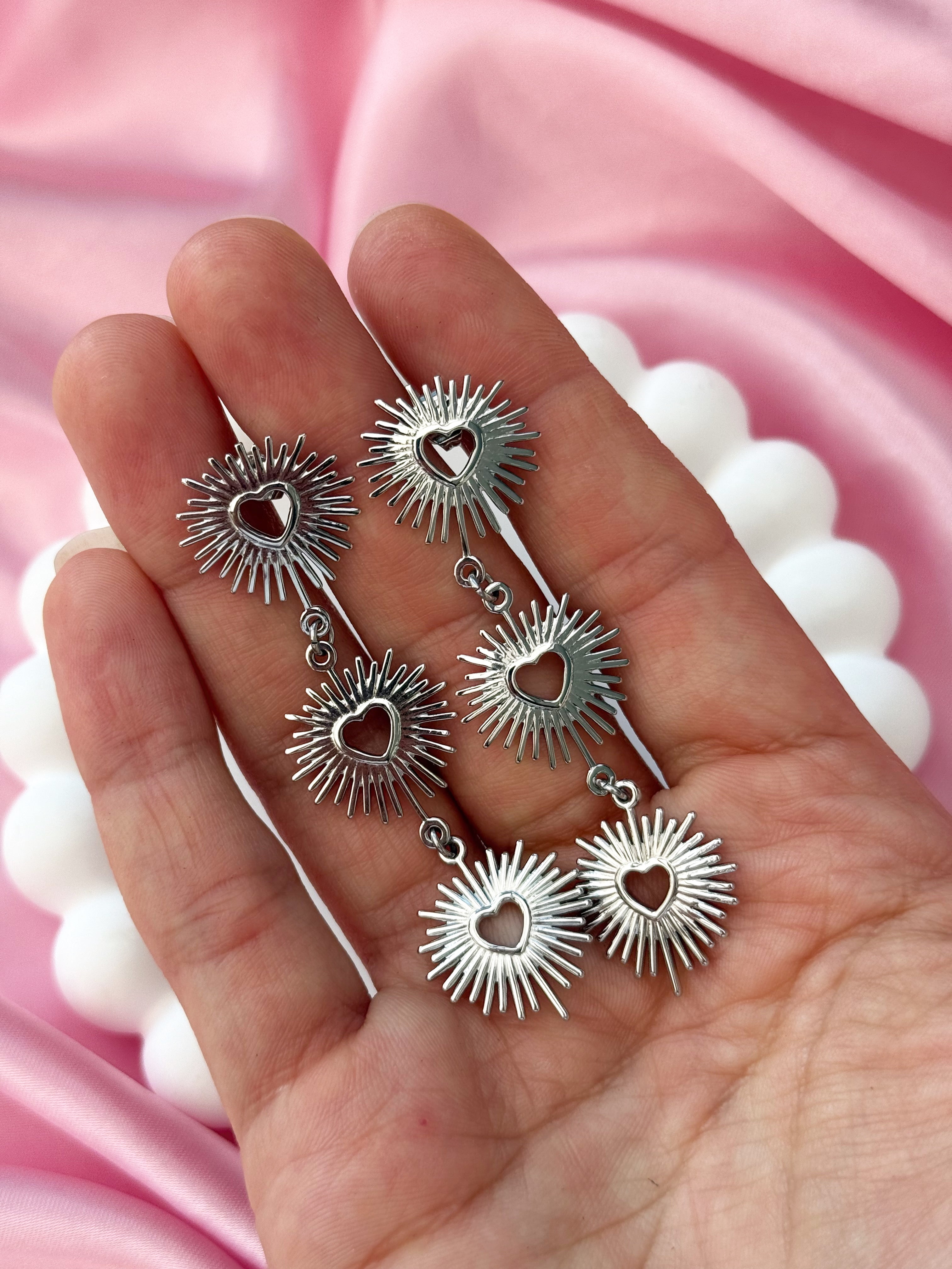 Earrings - Hearts - Silver