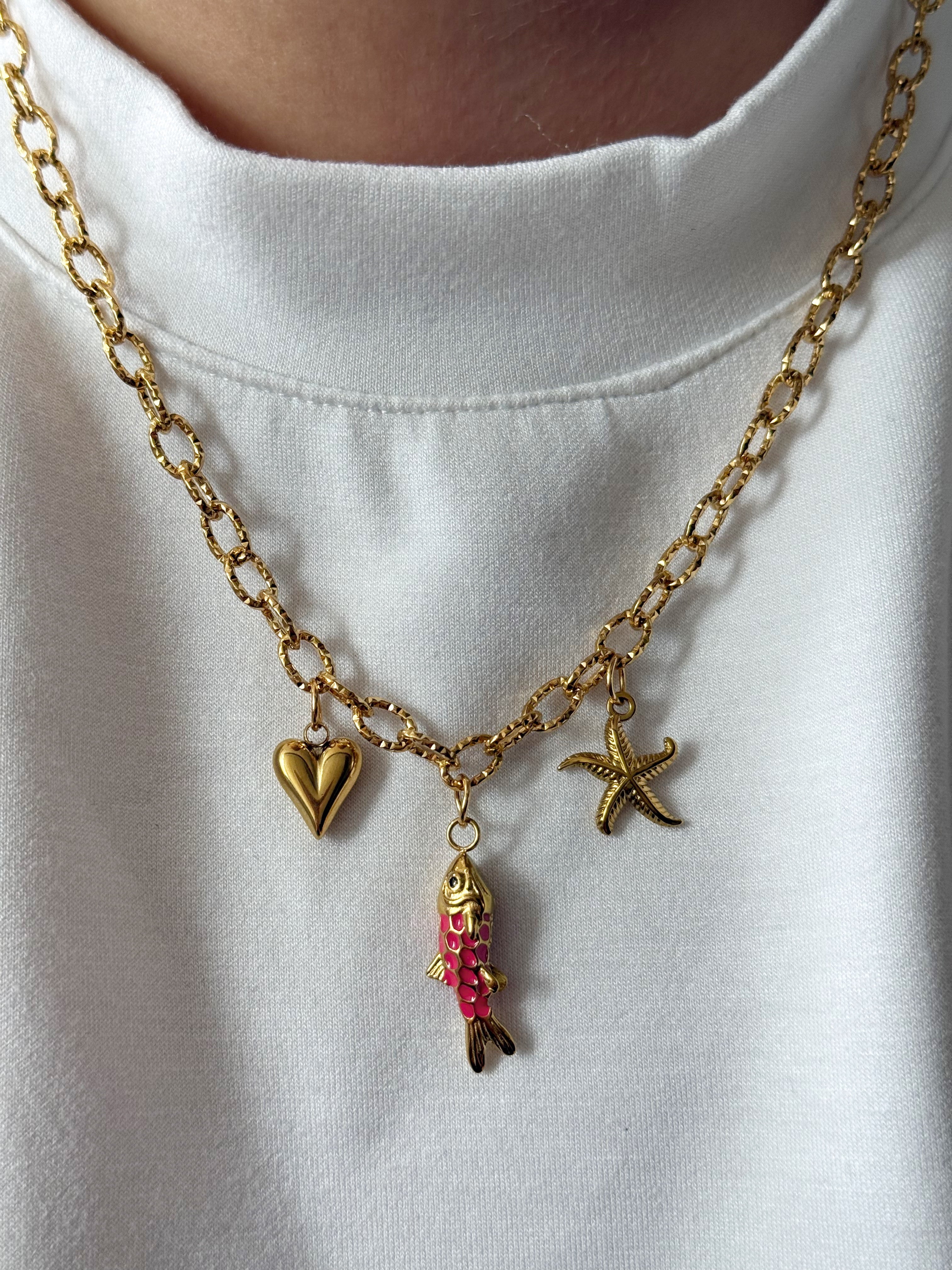 Necklace - Fish Fuchsia