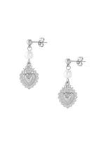 Earrings - pearly love - silver