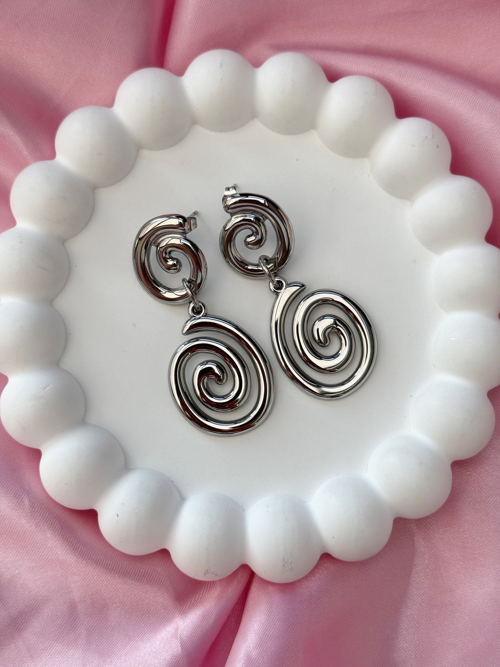 Earrings - Sea Swirl - Silver